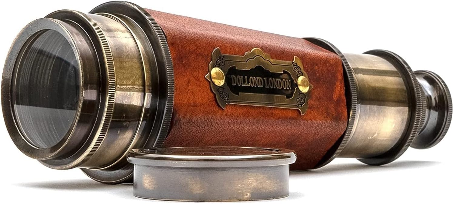 Vintage Ship 20 Inches Hexagonal Taper Brass Telescope Powerful 20x Clear Vision Lens for Marine Sailor - Easy to Use, Trekking “Coronation of Elizabeth II” Maritime Designer Nautical Replica