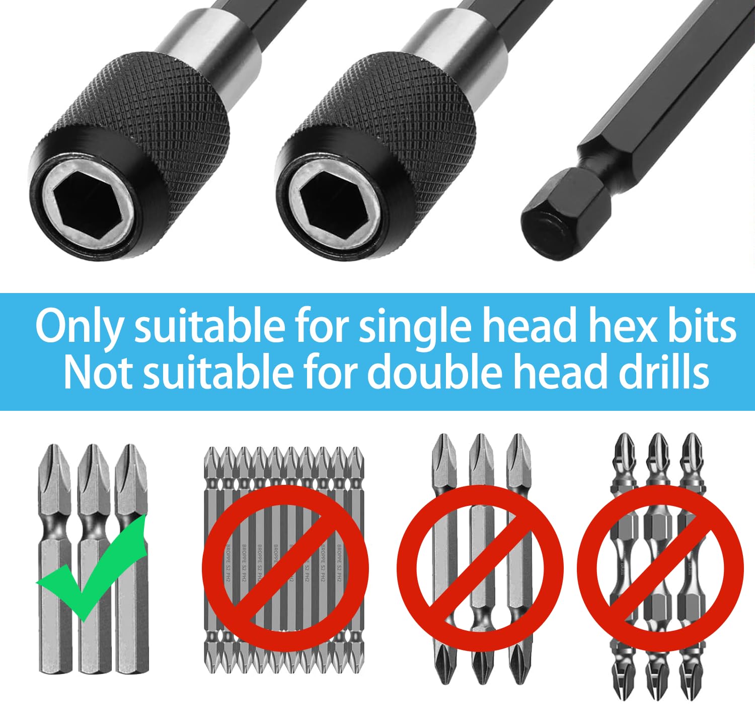 3 Pcs 1/4 Inch Hex Shank Quick Release Bar Socket Screwdriver Bit Holder,Drill Bit Extension2/4/6in,Magnetic Extension Chuck Adapter Set for Screws, Nuts, Drill,Driver,bit Set and Handheld Driver