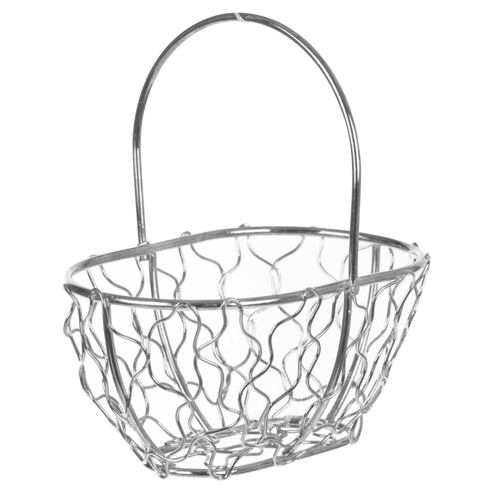 Urbnliving Oblong Silver Wire Mesh Basket