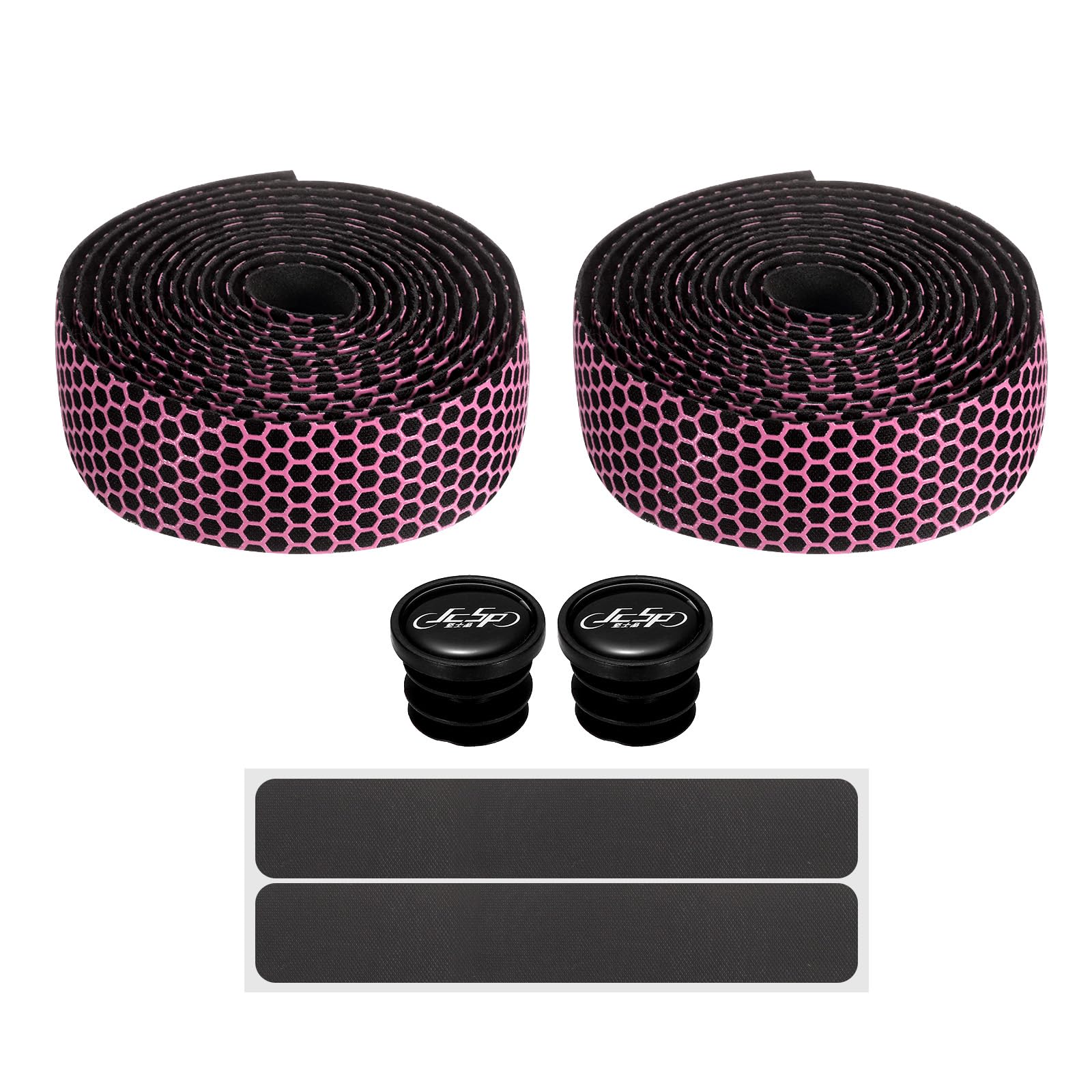 sourcing map Bike Handlebar Tape PU EVA Soft Bicycle Bar Tape with End Plugs Ergonomic Comfort for Road Cycling Folding Bicycles Enhance Bike Grip, Pink