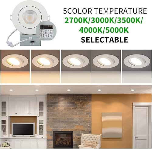 Miniatura 6 de KnLnny - Luces LED empotrables de 4 pulgadas, iluminación empotrada de 9 W, 750 lúmenes, luz de techo empotrada regulable con caja de conexiones,