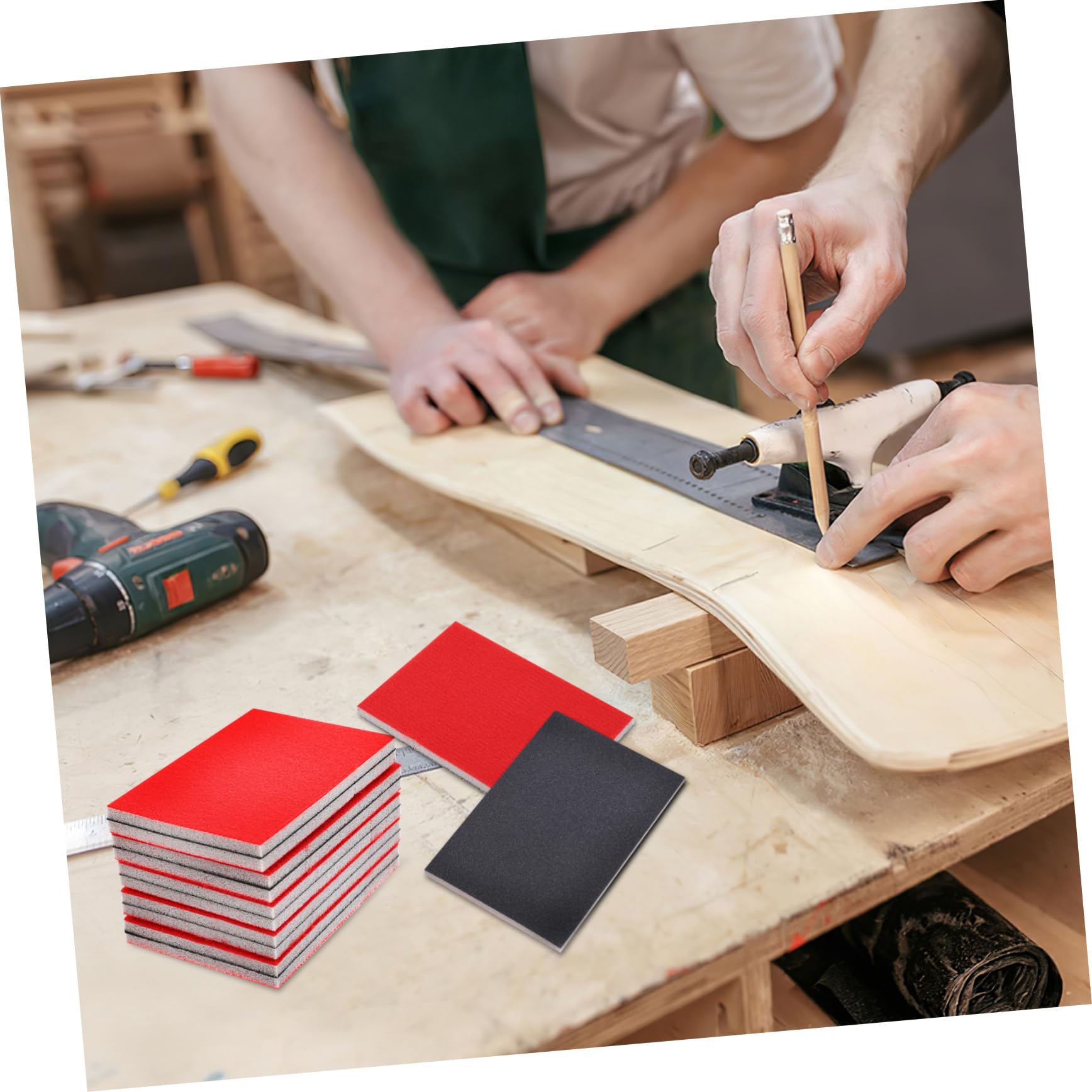 Gatuida 100stücke Schleifschwämme Sandpapier Pads Für Auto Holz Und Körnung Vielseitig Einsetzbar Für Schleifen Polieren Und Rostentfernung
