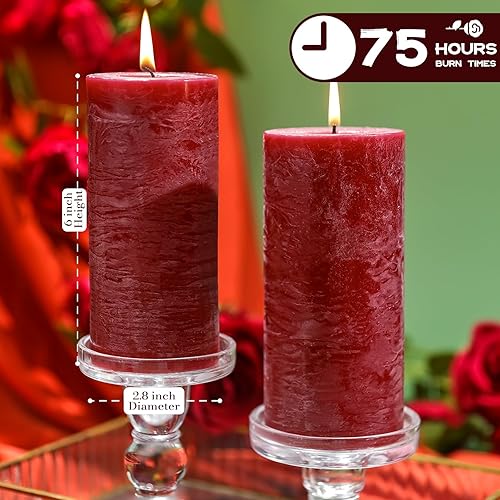 Miniatura 4 de Vela romántica perfumada de rosa 2.8 x 6 pulgadas, 75 horas de combustión, vela perfumada de rosa roja texturizada para mujeres, vela de