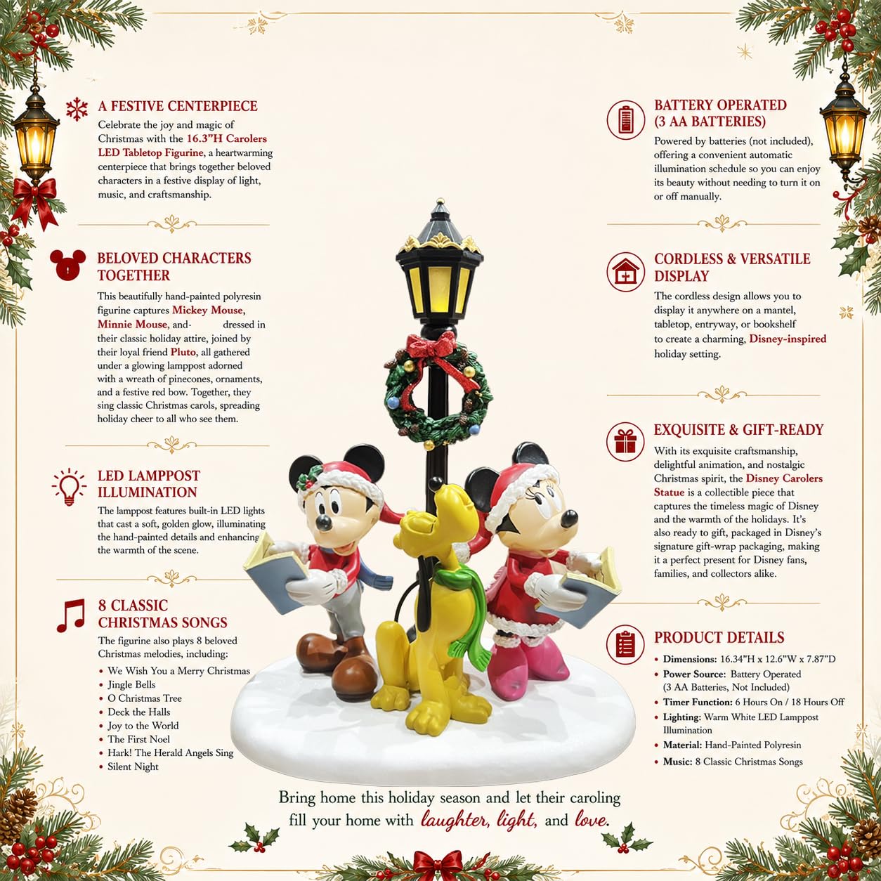 Amazon.com: MOMENTS IN TIME 16.3”H Lighted Disney Hand-Painted