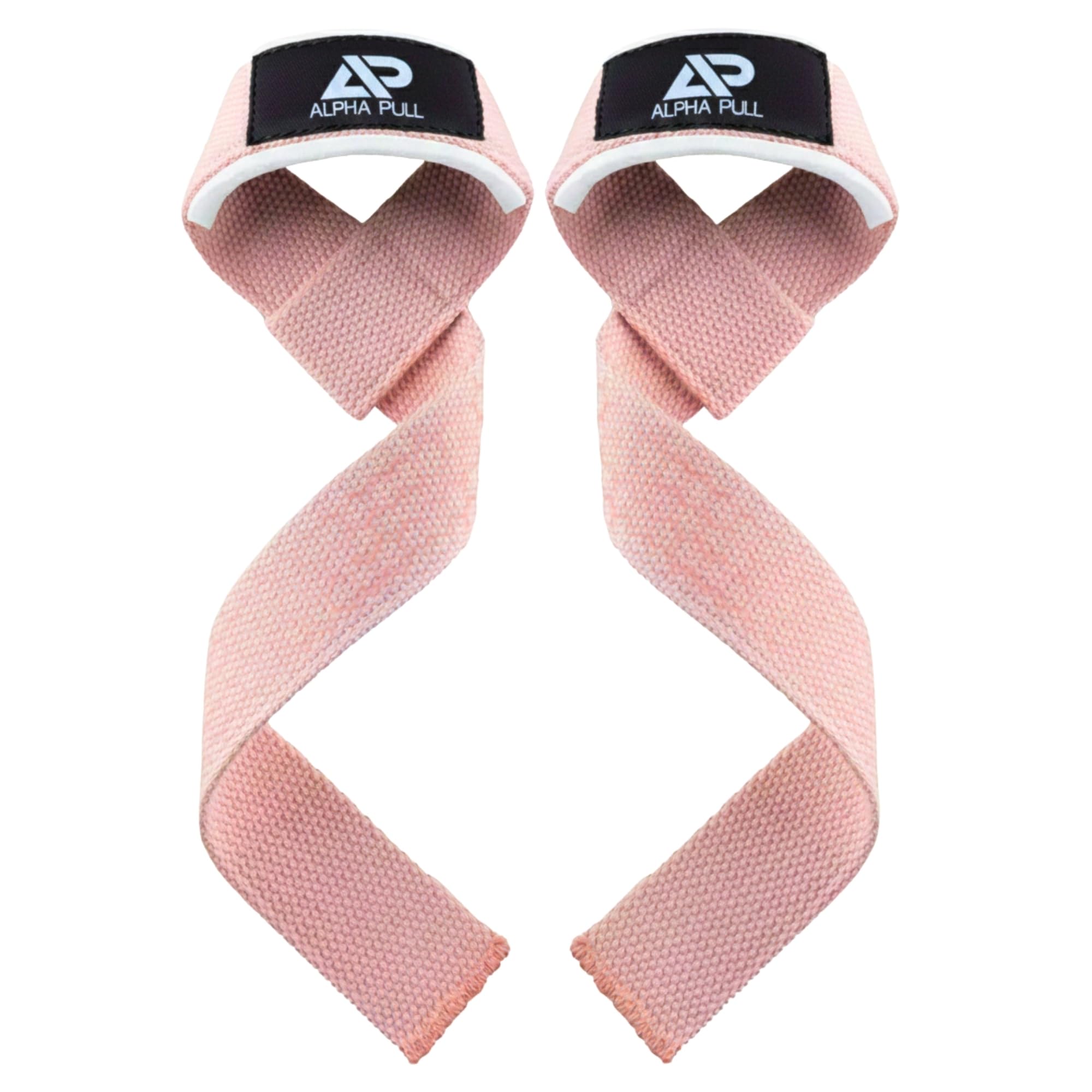 ALPHA PULL® Weight Lifting Straps for Strength Training, Fitness, Bodybuilding - Gym Straps for Deadlifts - for Women & Men (Pink (Silicone), Standard)