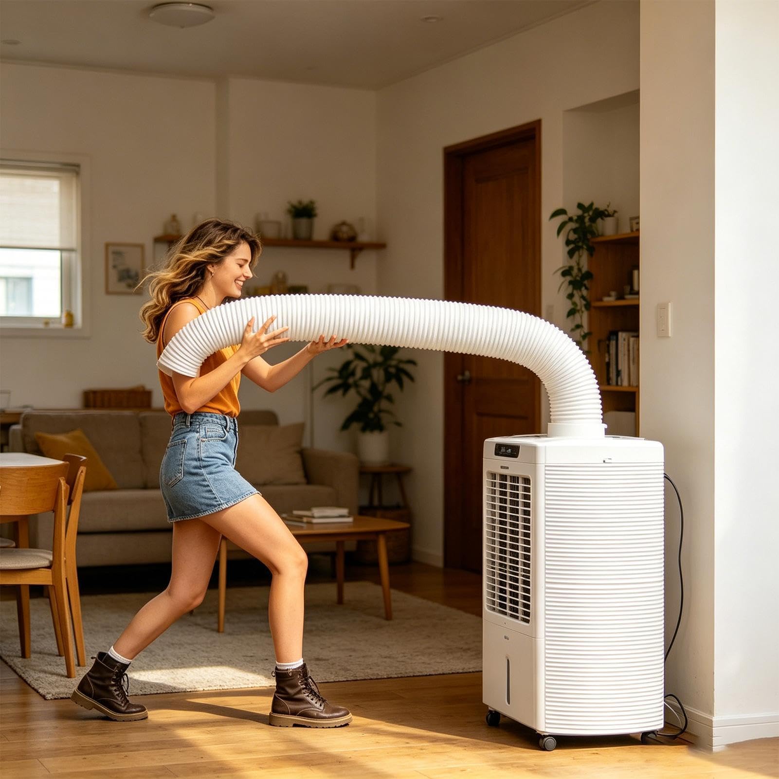 Manguera De Escape Para Aire Acondicionado Portátil Flexible Y Telescópica | Manguera de ventilación para aire acondicionado móvil Para Hogar Dormitorio Apartamento Habitación Al