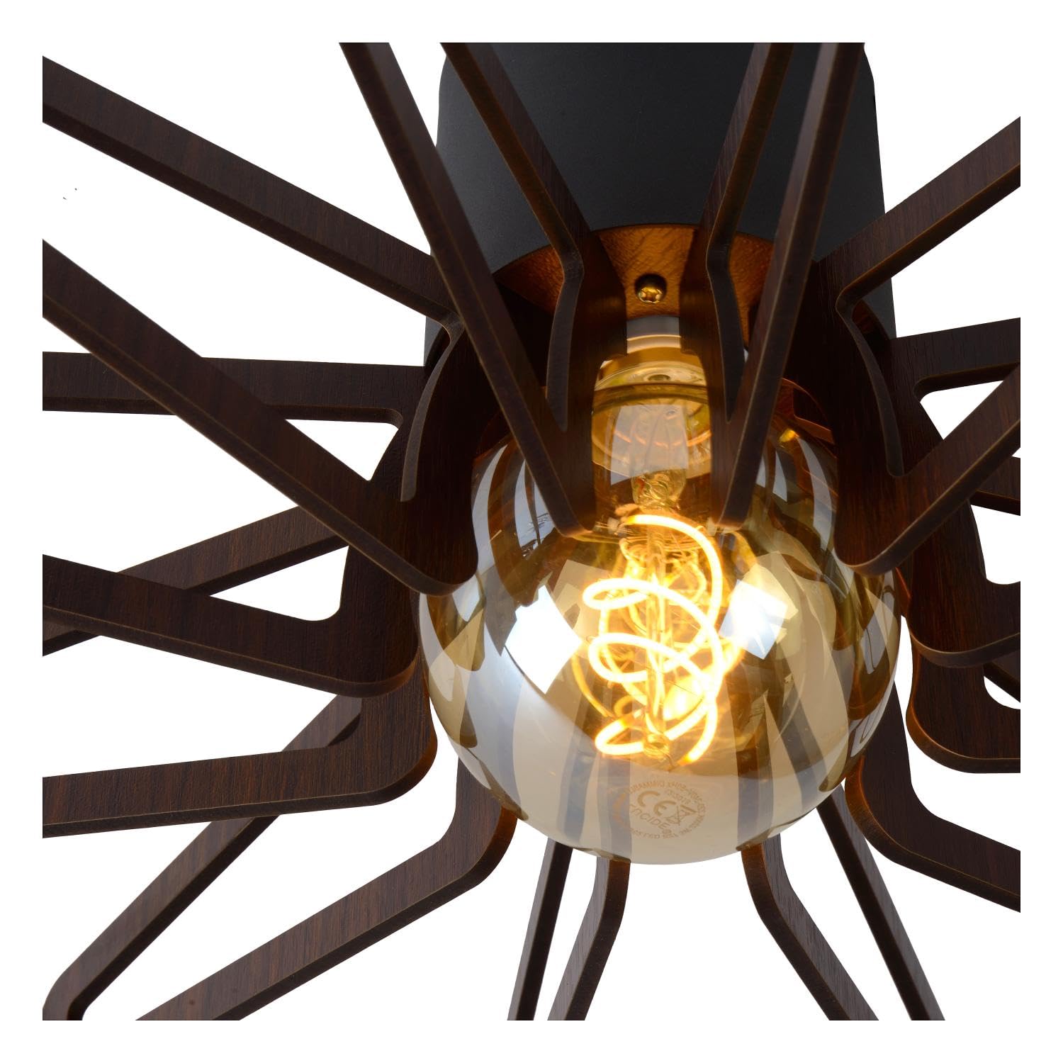 Lucide 77185/40/30 Plafonnier, Métal, 15 W, Noir, Or Mat/Laiton