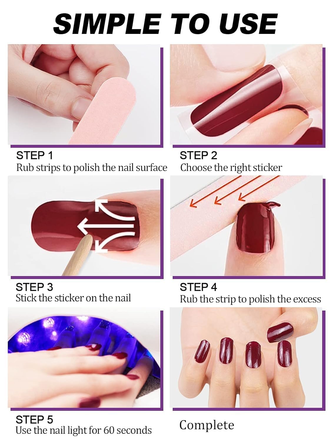 Cazuela Solid 16PCS Gel Nail Polish Stickers Full Nail Wraps for Women Kit with Nail Classic Nail Gel Strips Nail Wraps Gel Polish Strips Nail Art Stickers for Women Girls (15 Sandy Brown) 4