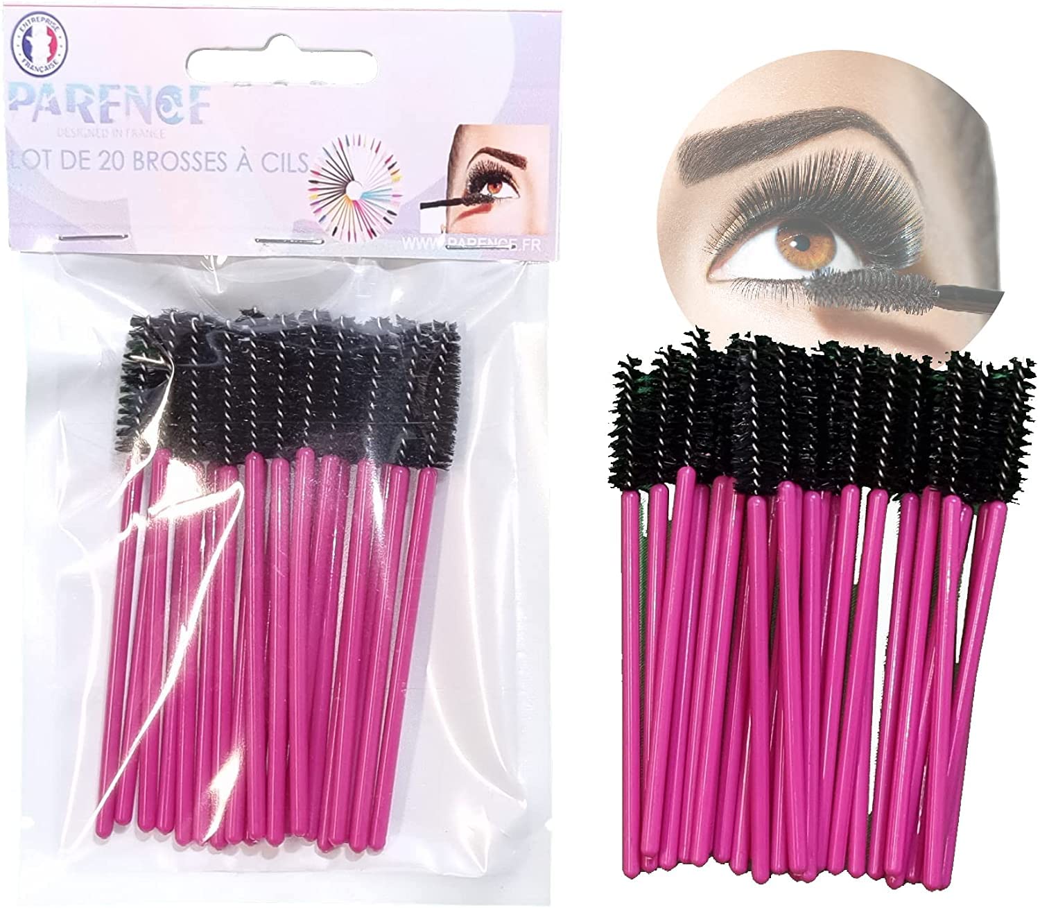 PARENCE - 100PZ Spazzolini semi riutilizzabile e lavabile in fibra morbida di alta qualità siliconata, usa e gettate dopo 5 uso,Pennelli per trucco Mascara Spazzola per sopracciglia Applicatore