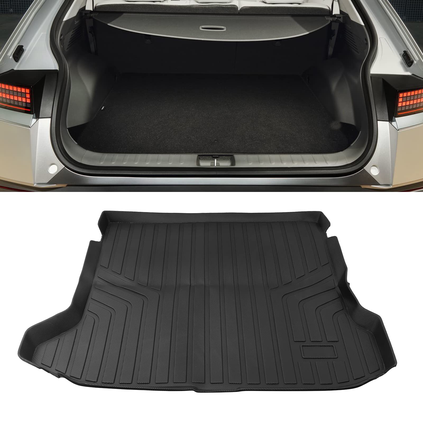 Photo 1 of KaiWell Rear Trunk Cargo Liner Fit for Hyundai Ioniq 5 2022 2023 Cargo Mat Waterproof Floor Mat Accessories Black