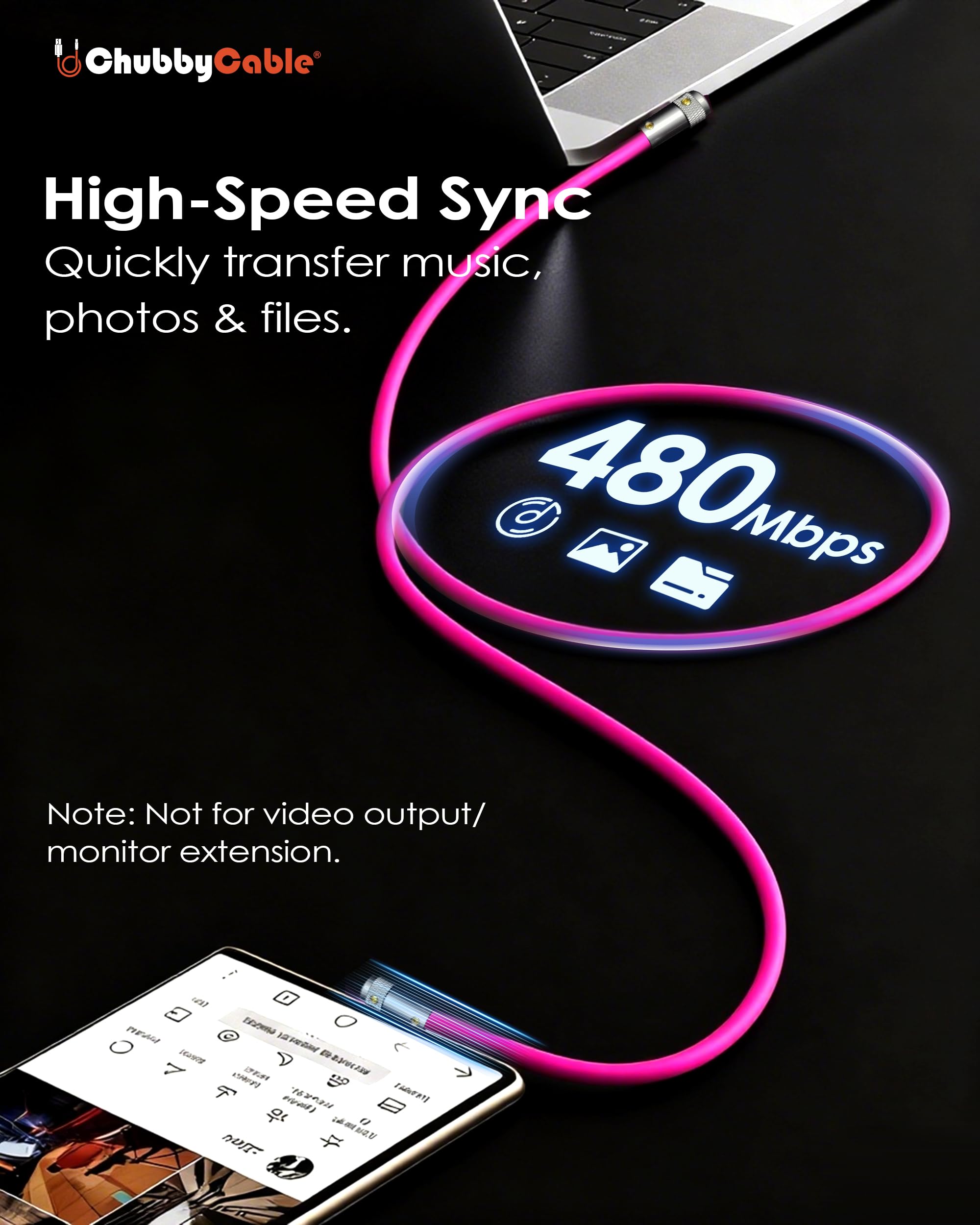 chubbycable FlexElbow 90 Degree 240W Fast Charging Cable Right Angle USB C Cable Silicone Charging Cord Compatible with iPhone 17-15 Series iPad, Black, Type-C to Type-C, 6.6FT - 5