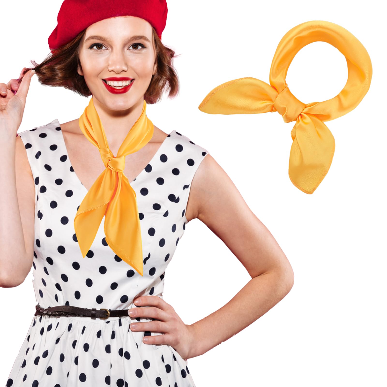 MolainSilk Feeling Scarf Satin Head Scarves for Women, 23.5" Trends Square Satin Scarf Wrap Neck Scarf Breathable Lightweight Clothing Handbag Accessories