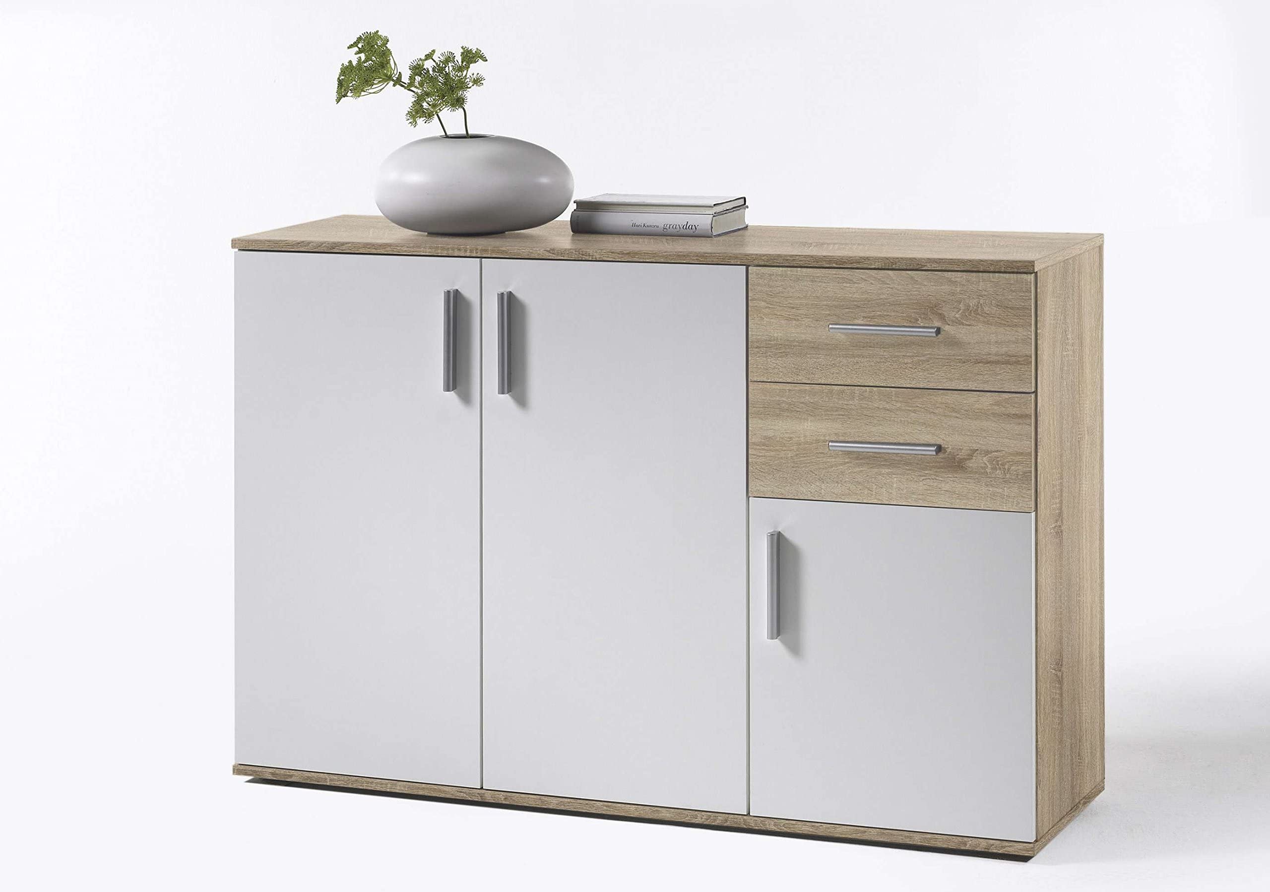 AVANTI TRENDSTORE BEA - Cassettiera/comó in Legno Laminato nella Misura 120x82x35 cm, Disponibile in Diversi Colori. Perfetto per soggiorni, ingressi o camere da Letto