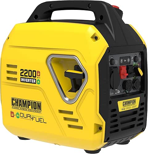 Groupe electrogène Hybride ultra Silencieux essence/gaz 2200W Moteur 4T CHAMPION