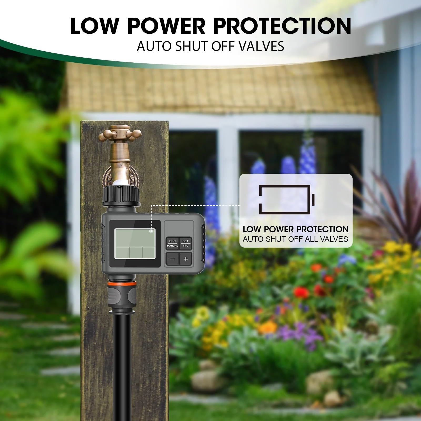 Timer per l'irrigazione, Programmatore automatico 'acqua Smart Dip Irrigazione di irrigazione Rubinetto da giardino Tubo flessibile Timer for cortile esterno domestico IPX5