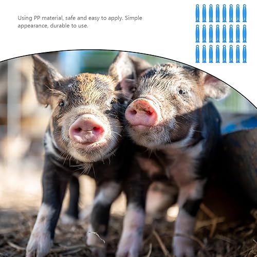 Miniatura 6 de Happyyami 100 clips desechables para cordón para ganado, material seguro, diseño antideslizante para recién nacidos, para lechones, corderos, ganado