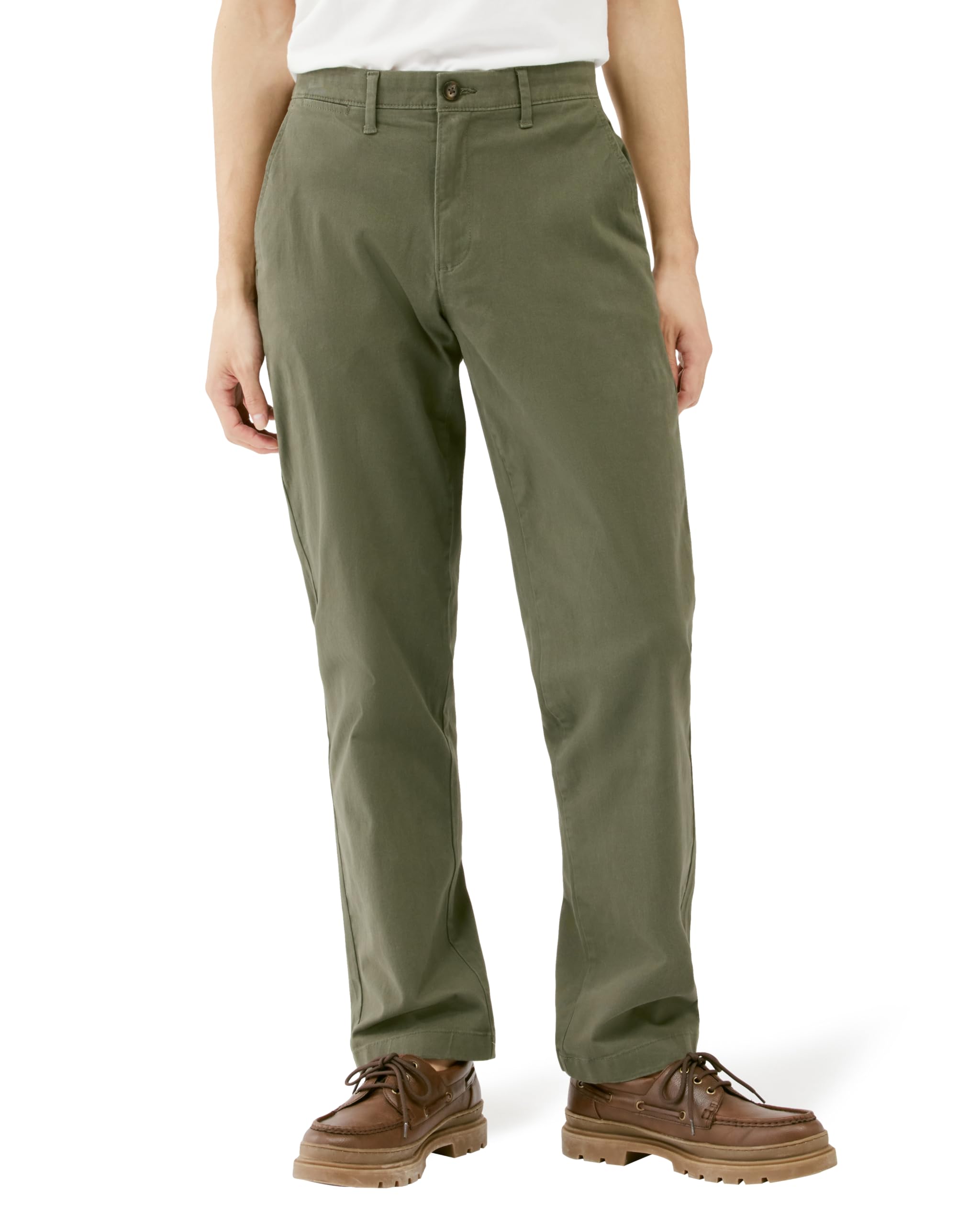 Amazon Essentials Men's Straight-Fit Casual Stretch Khaki, Olive, 35W x 28L