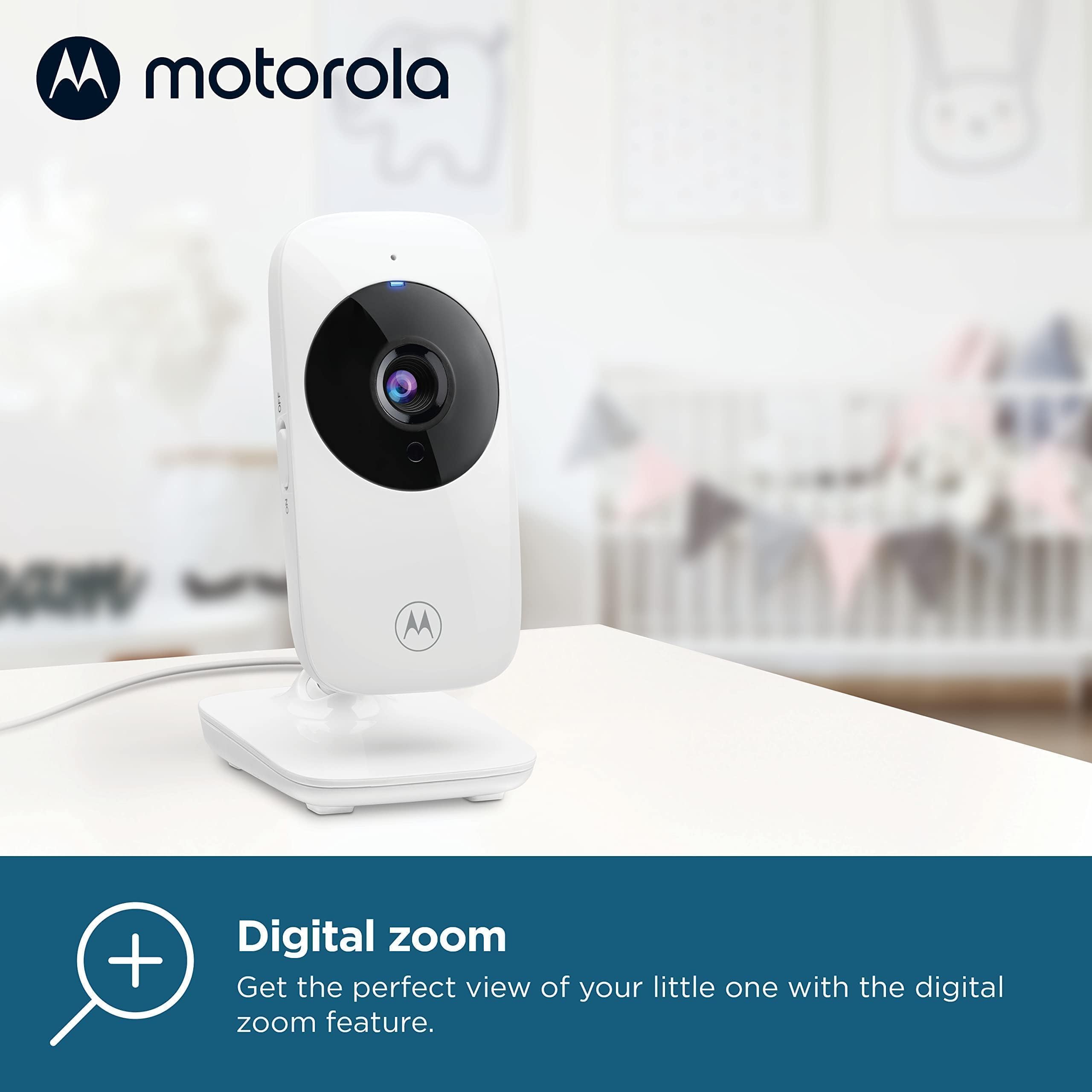 Motorola Nursery VM482 - Elektroniczna niania - Kolorowy ekran 6.1 cm - Noktowizor na podczerwień - Zoom cyfrowy - Temperatura - Biały