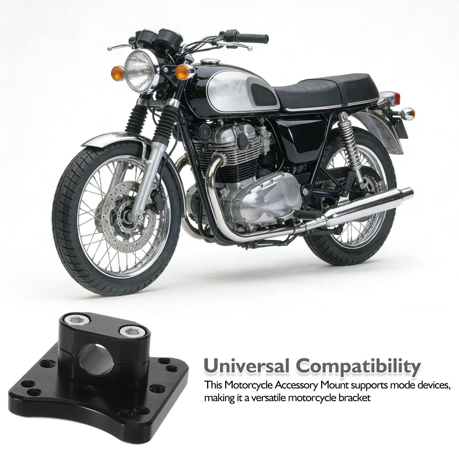 Supporto GPS per moto, supporto per telefono da manubrio moto - per cellulare per navigazione - per smartphone da bici per navigazione Nero