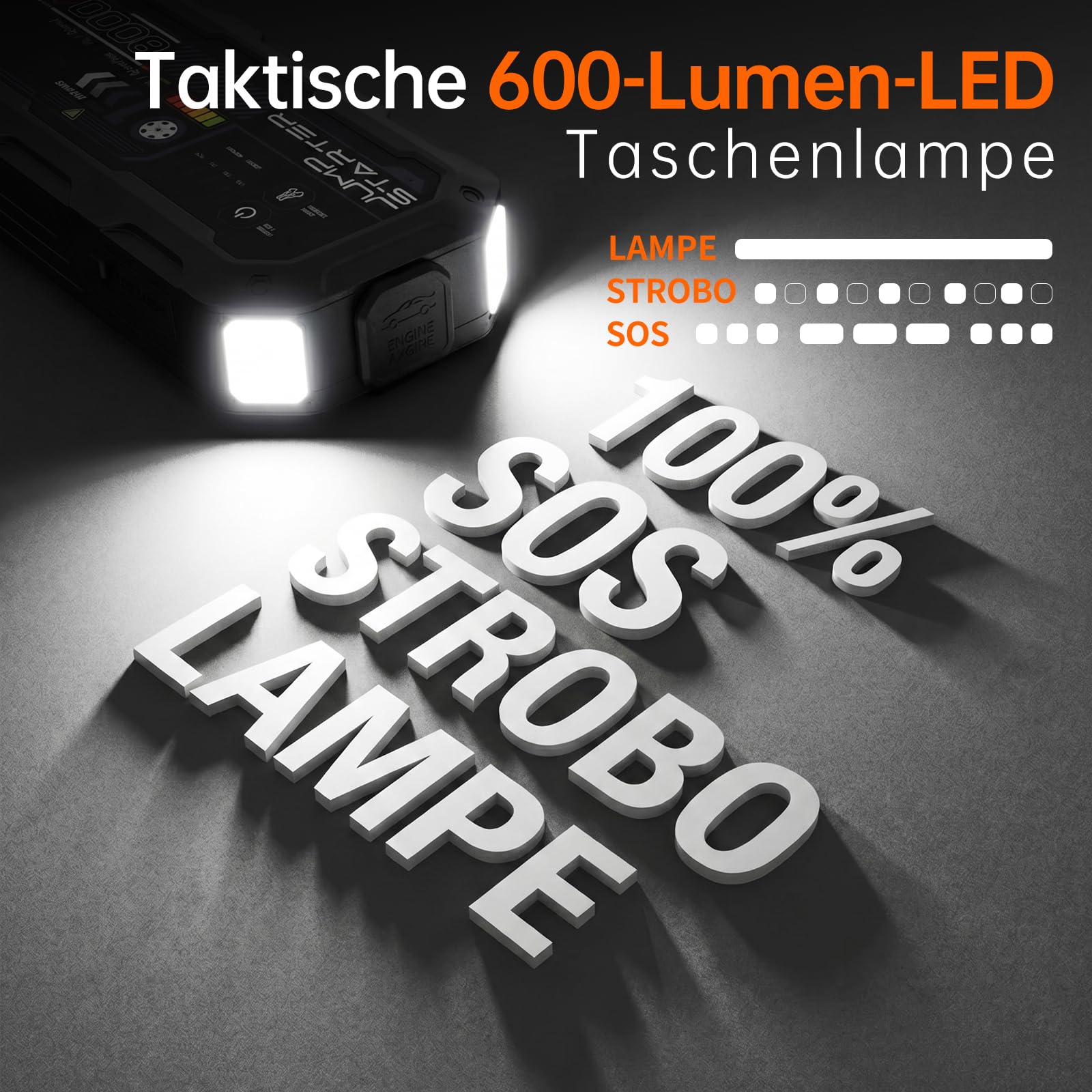 8000A Starthilfe Powerbank für Auto bis 12L Diesel & 10L Benzin