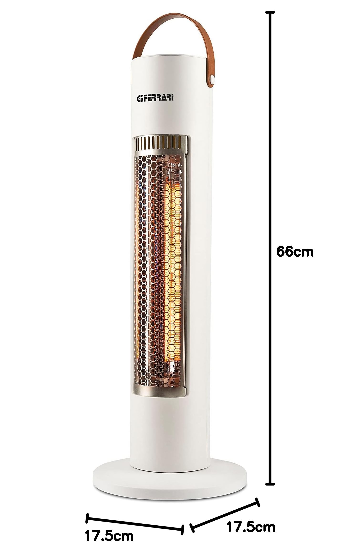 G3 Ferrari G60026 Stufa al Carbonio, 600W, 2 Potenze, Bianco