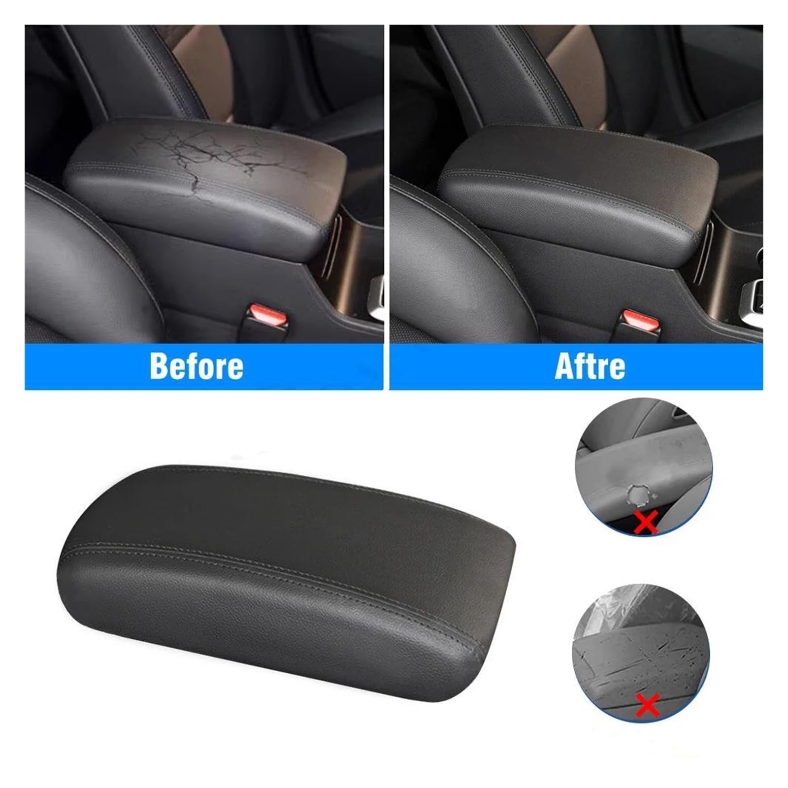 Couvercle D'accoudoir Console Centrale Pour Hyundai Tucson 2016-2023 - Protection En Simili Cuir PU - Accessoire Intérieur - 2