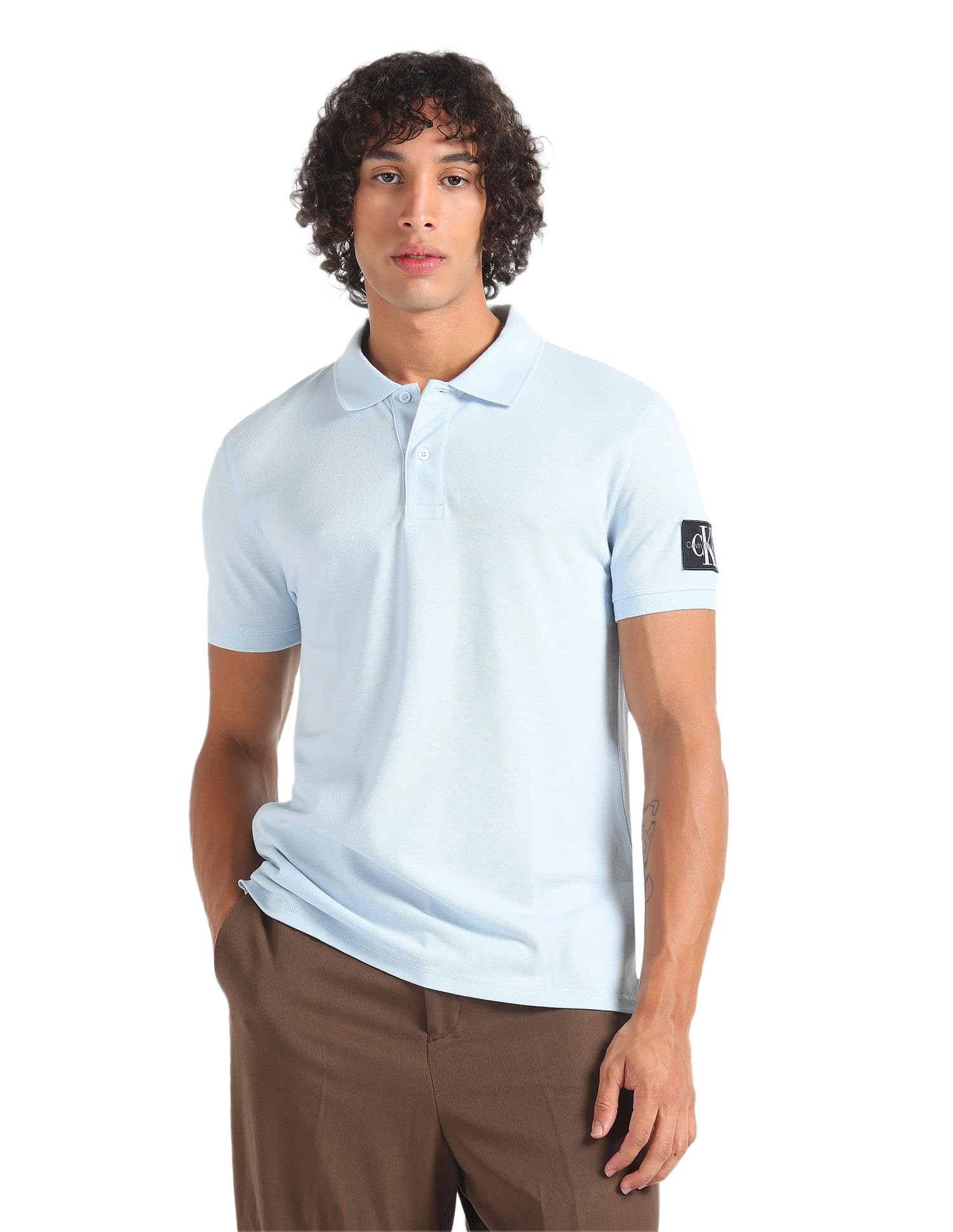 Calvin Klein Jeans Men Badge Polo S/S Polos Blue, S