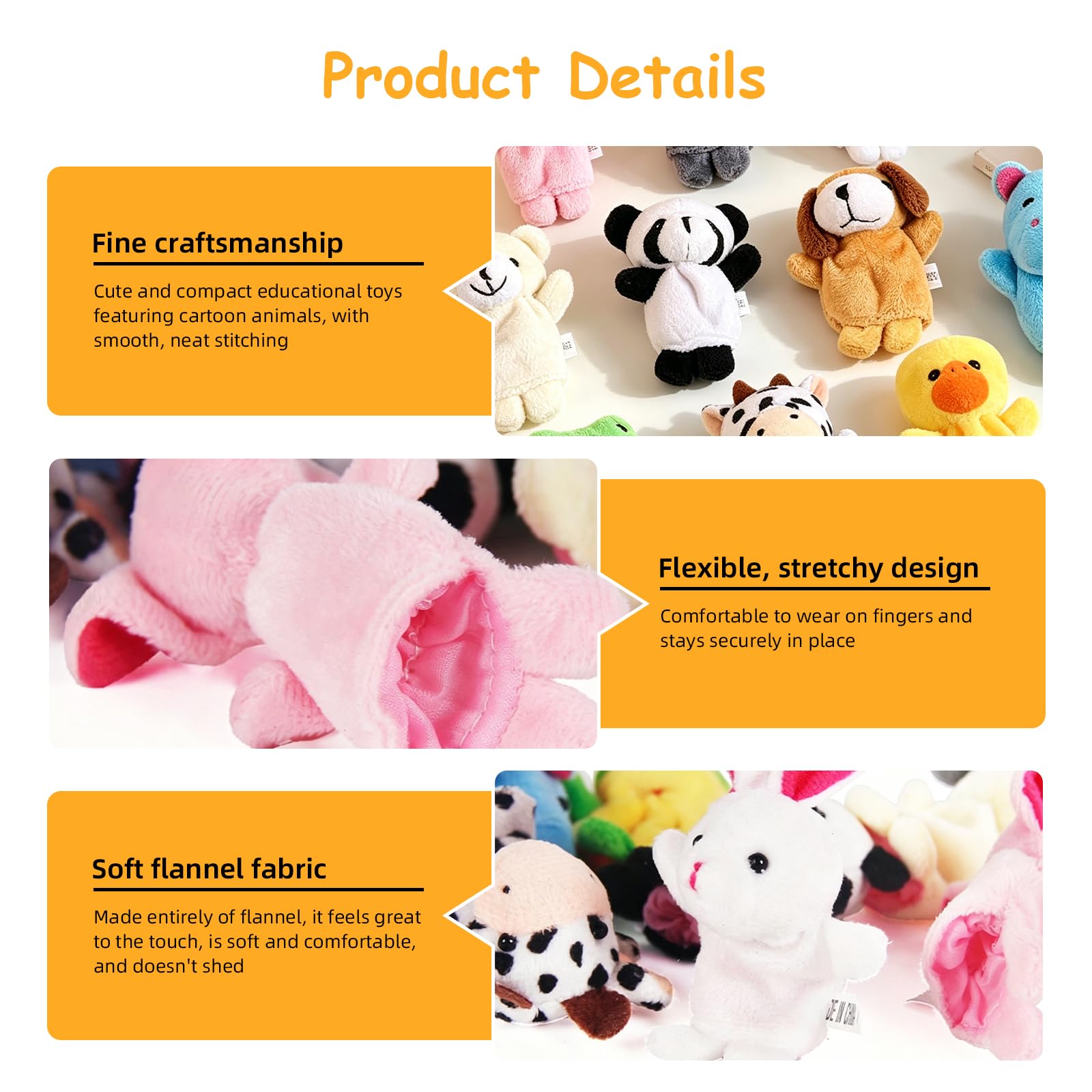 10pcs Different Cartoon Animal Finger Burattini in Morbido Velluto Dolls Toys Props