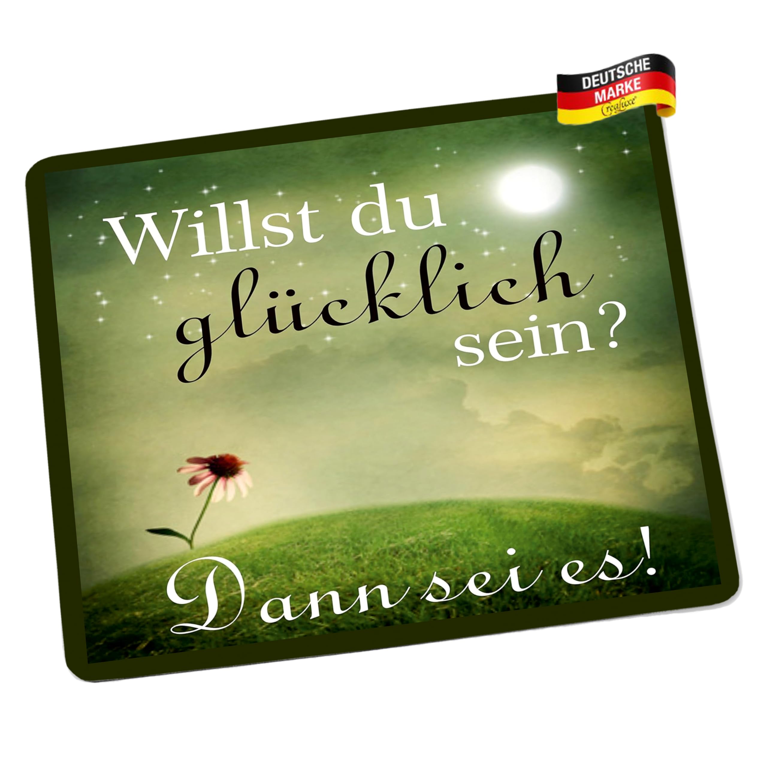 Mousepad Mit Spruch „Willst Du Glücklich Sein, Dann Sei Es“ – Personalisierbar, Rutschfest, 23x19 Cm
