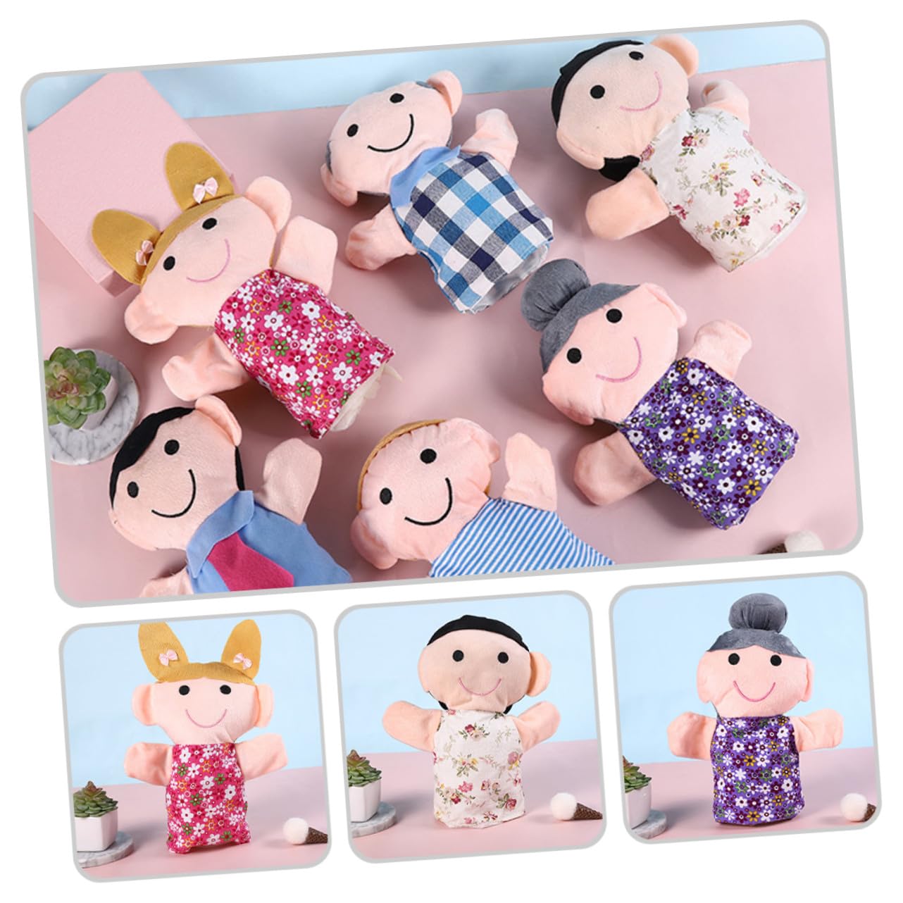 6 pezzi Burattini da Mano per Giocattolo Educativo in Morbido Peluche e Cotone PP Gioco di Ruolo Creativo per Stimolare Immaginazione e Comunicazione Sicuro e Durevole per Bambine