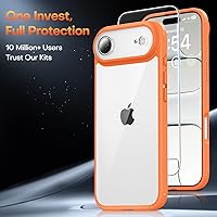 Vista 194 de TAURI Funda magnética 2 en 1 transparente para iPhone 14 Pro, compatible con Magsafe [no amarillenta] con protector de pantalla, protección de grado