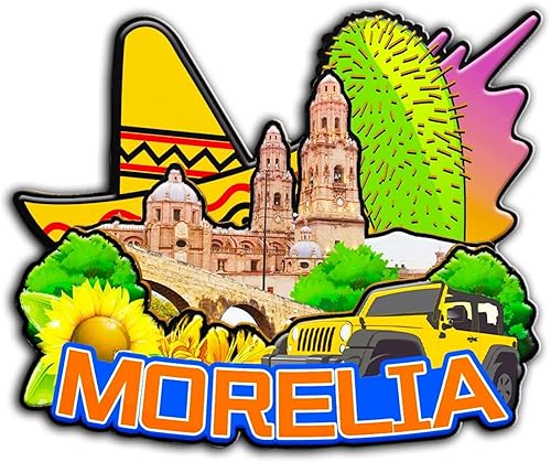 Morelia México - Imán de madera para nevera 3D, monumentos de viaje, coleccionables, recuerdos hechos a mano, 2030