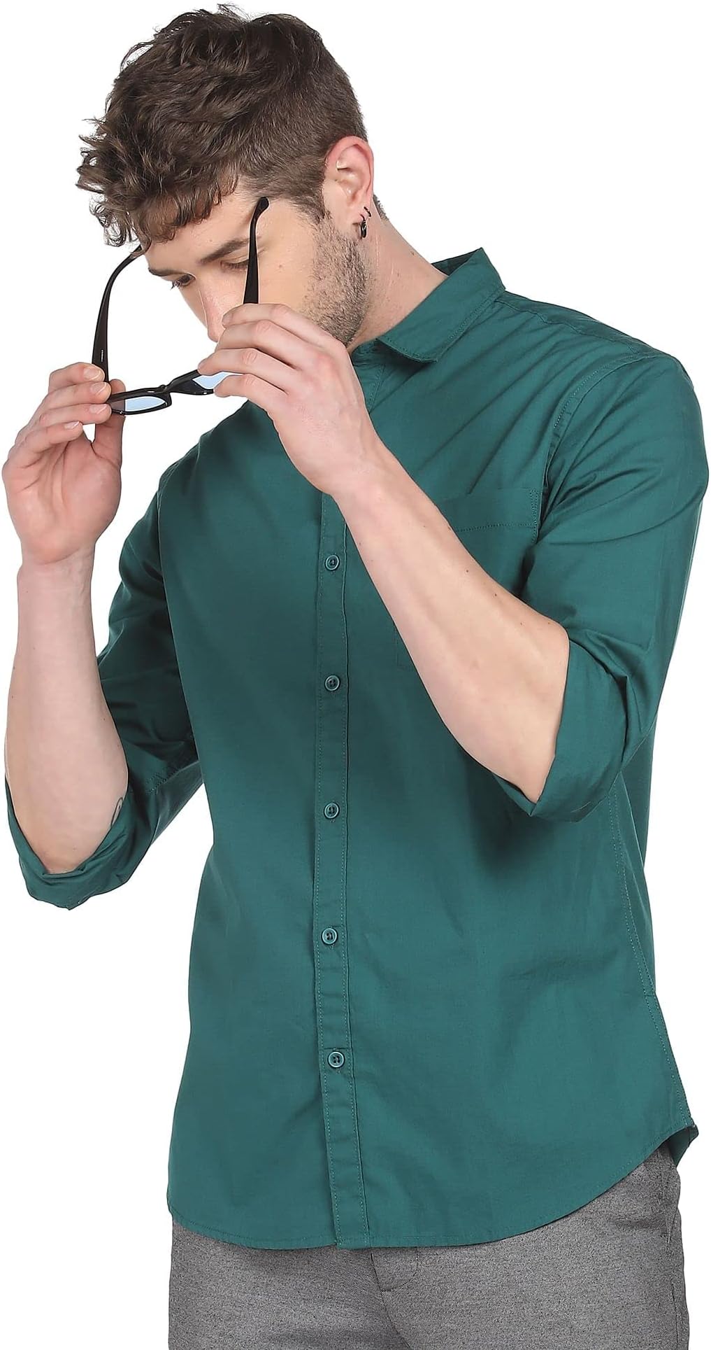 Ruggersby Unlimited Men's Regular Fit Shirt (8905464085018_Green_S)