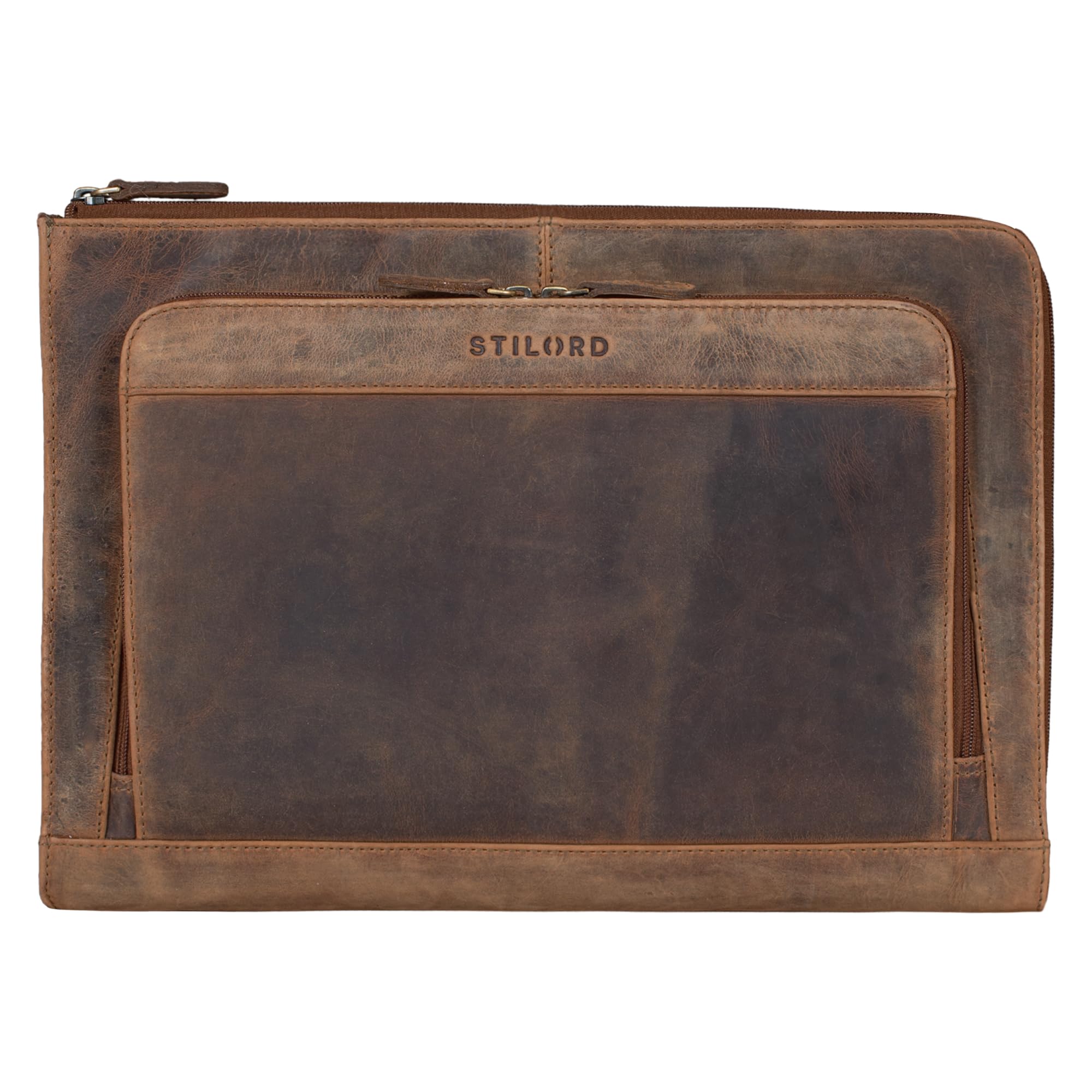 STILORD "Dillon" Conference Folder Leather Vintage Business Case A4 Laptop Case13,3 Inch Notebook MacBook Case Bag Cover Briefcase Envelope Portfolio Colour:Calais - Image 3
