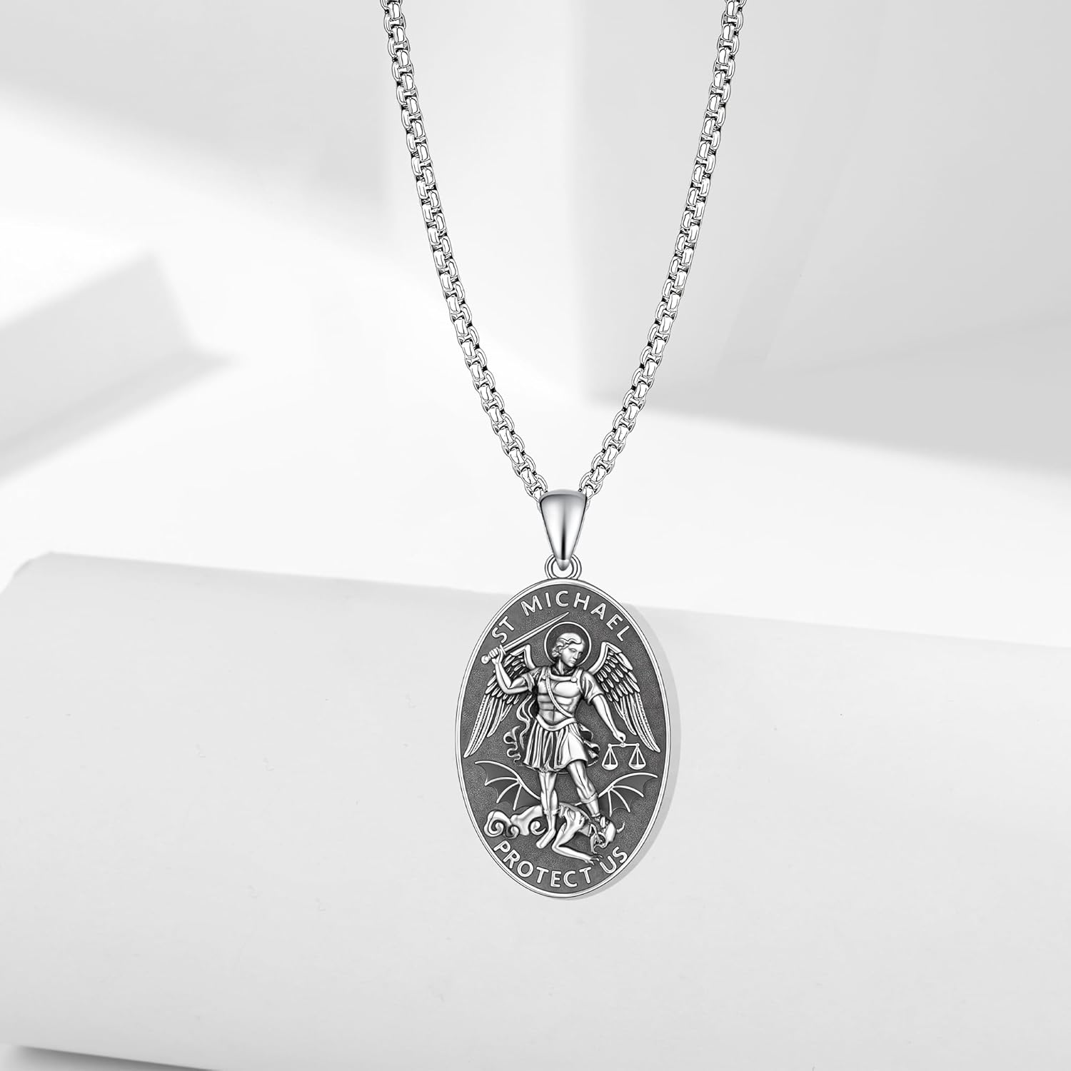 Saint Pendant Necklace S925 Sterling Silver Jewelry Religion Pendant for Women Men - Image 3