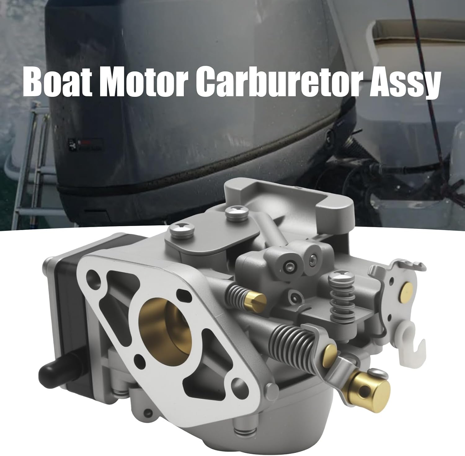 6G1-14301-00 Boat Motor Carburetor Assy, Replacement for Yamaha 6hp 8hp 2-Stroke Outboard Engine, Replaces 6G1-14301-01