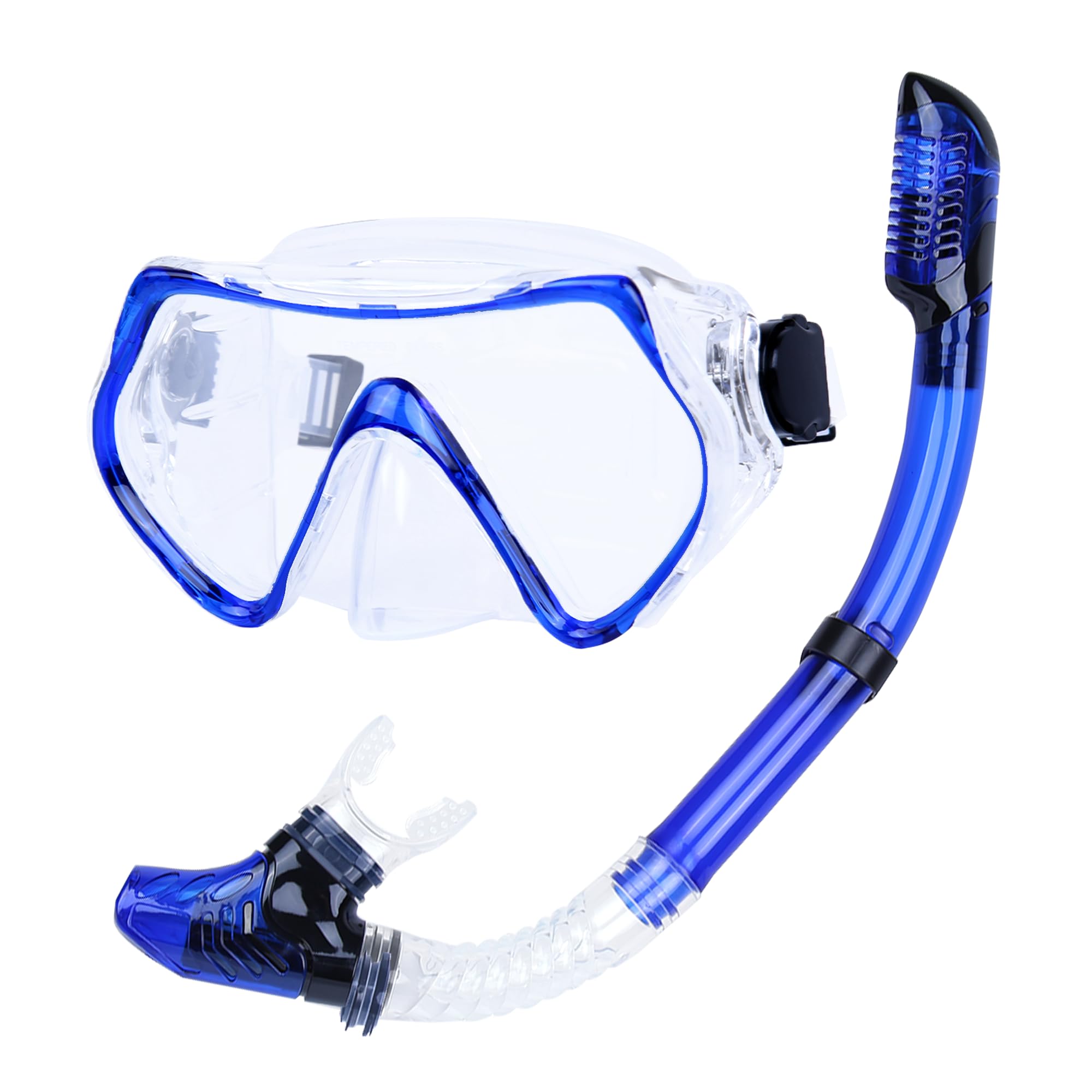 Masque de Plongée 2en1 Adulte - Visuelle Panoramique 180° Anti-Buée + Tuba Dry Top Sécurité - Équipement Snorkeling Pro pour Plongée Libre, Apnée et Natation