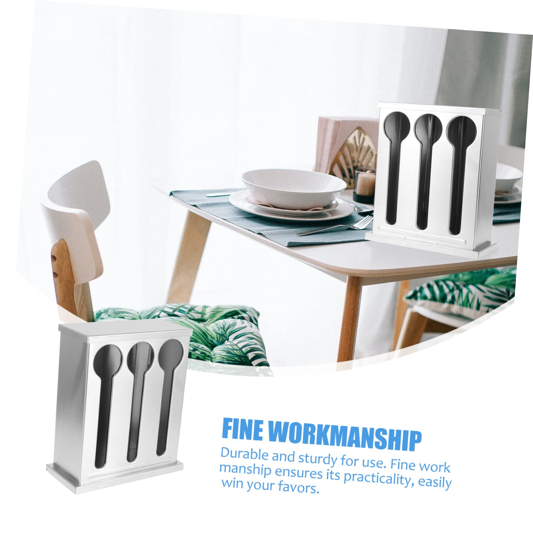 Organizador De Cubiertos De Inoxidable Tapa Caja De Almacenamiento Multifuncional para Utensilios De Cocina Diseño Elegante y Compacto para Restaurantes y Hogares