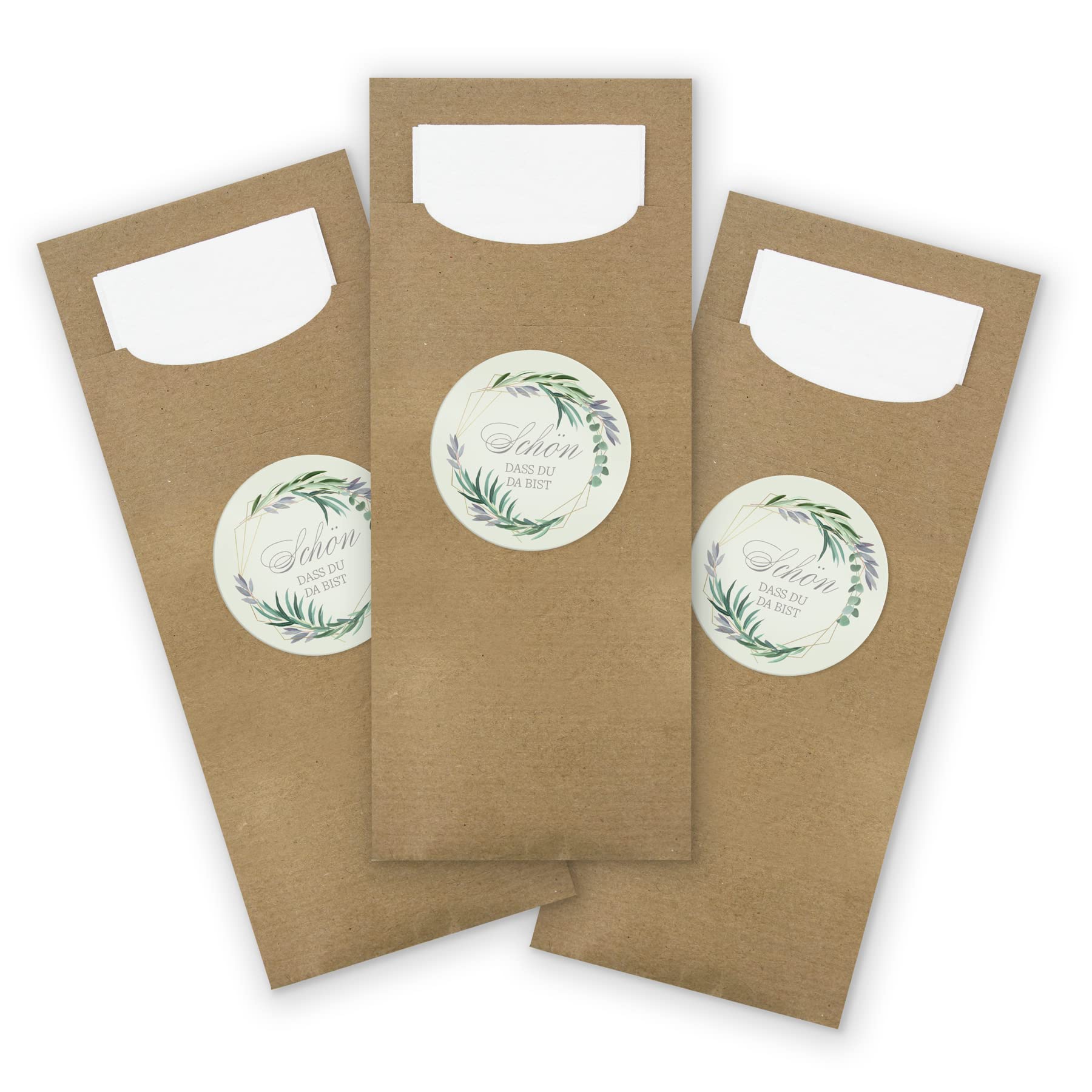 Bolsas Para Cubiertos De Papel Kraft – Pack De 24 Unidades, 8.2x20 Cm, Con Servilleta Incluida | Ideales Para Celebraciones, Cumpleaños Y Eventos