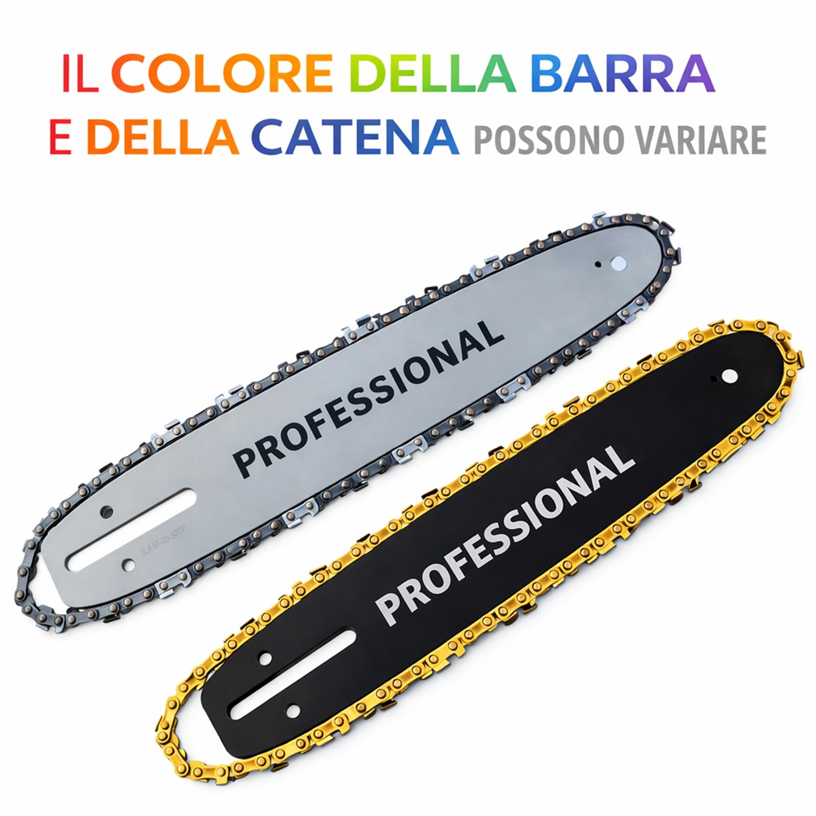 Lama e Barra Motosega 25cm + 2 Catene da 40 Maglie 3/8'', Kit Ricambi Professionali di Alta Qualità, Catena Universale per Motosega da 25cc