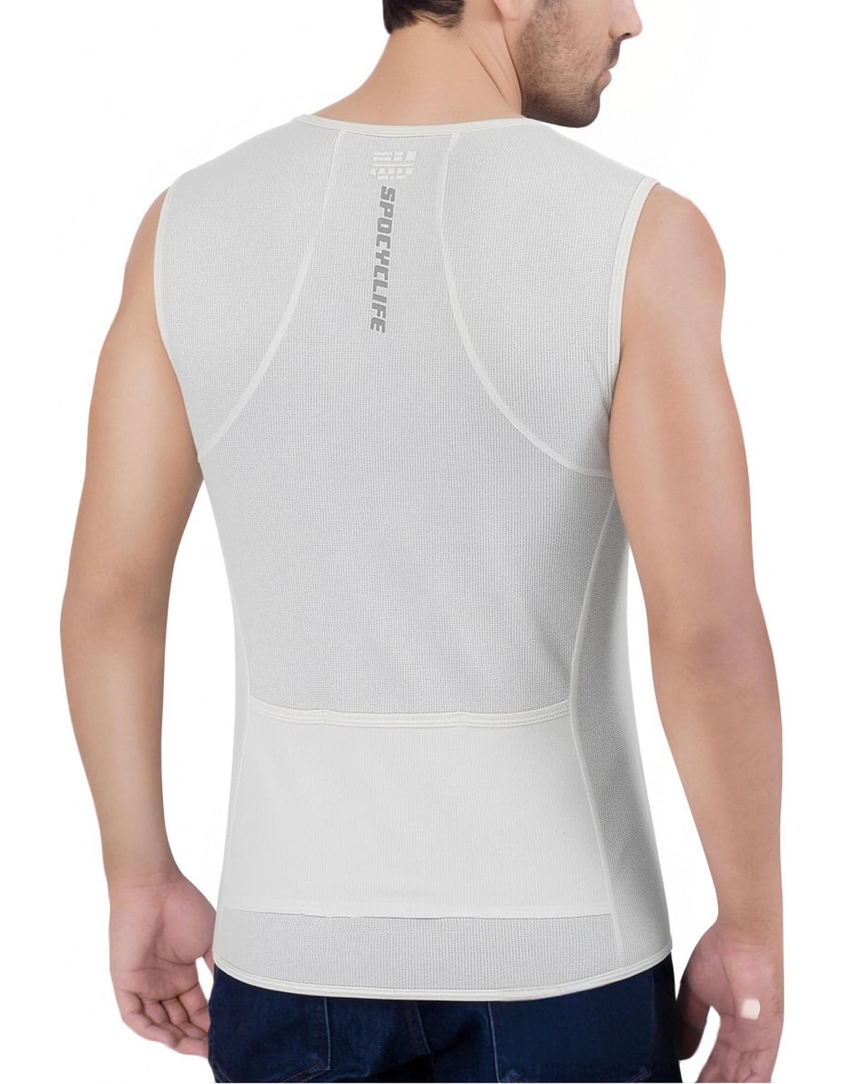 Maillot de ciclismo sin mangas transpirable con 3 bolsillos para hombre