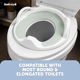 Jool Baby Potty Training Seat for Boys and Girls With Handles, Fits Round & Oval Toilets, Non-Slip with Splash Guard, Includes Free Storage Hook (Sage)