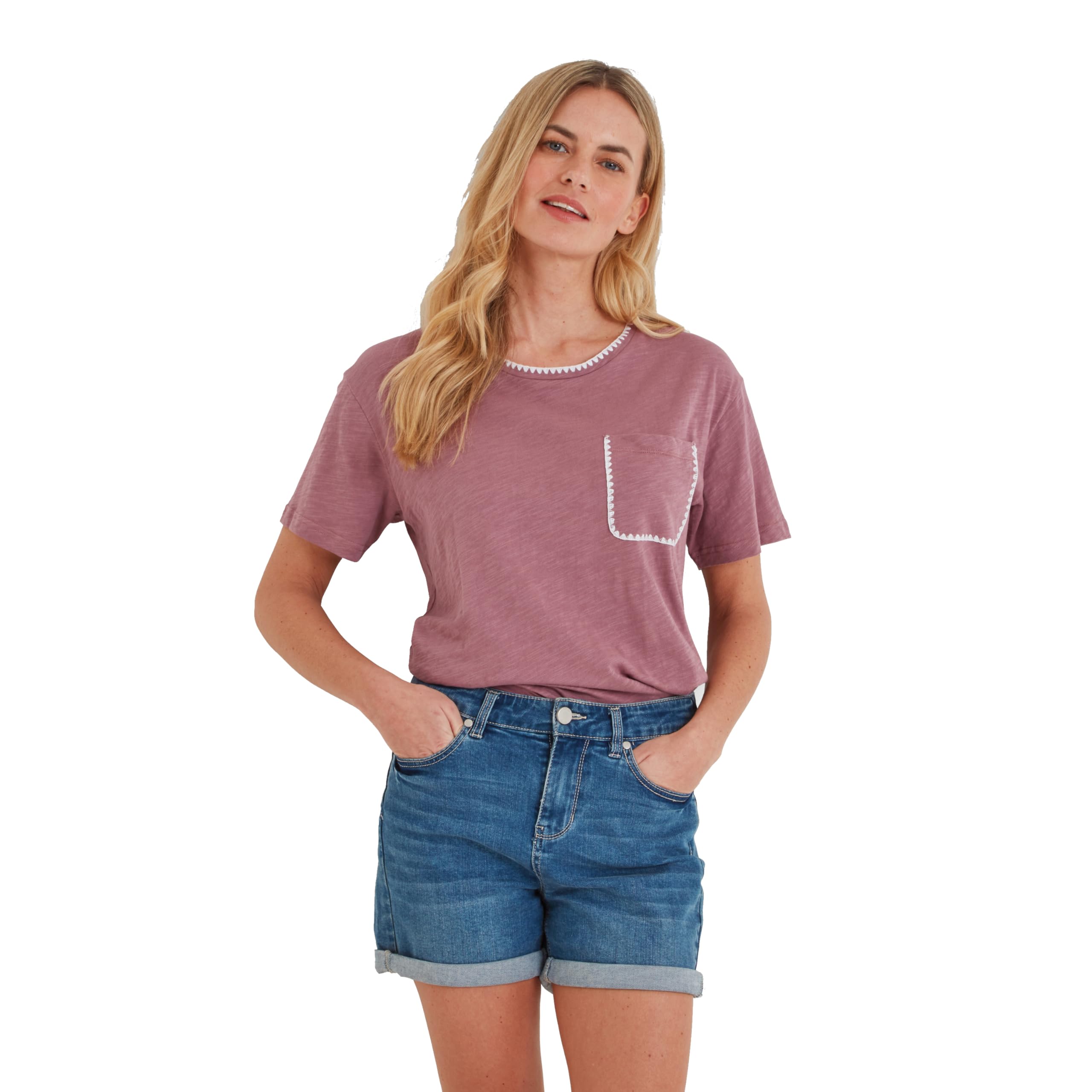 Tog24 Women's Mauve 'Liana' 100% Cotton Supersoft T-Shirt In Size 20