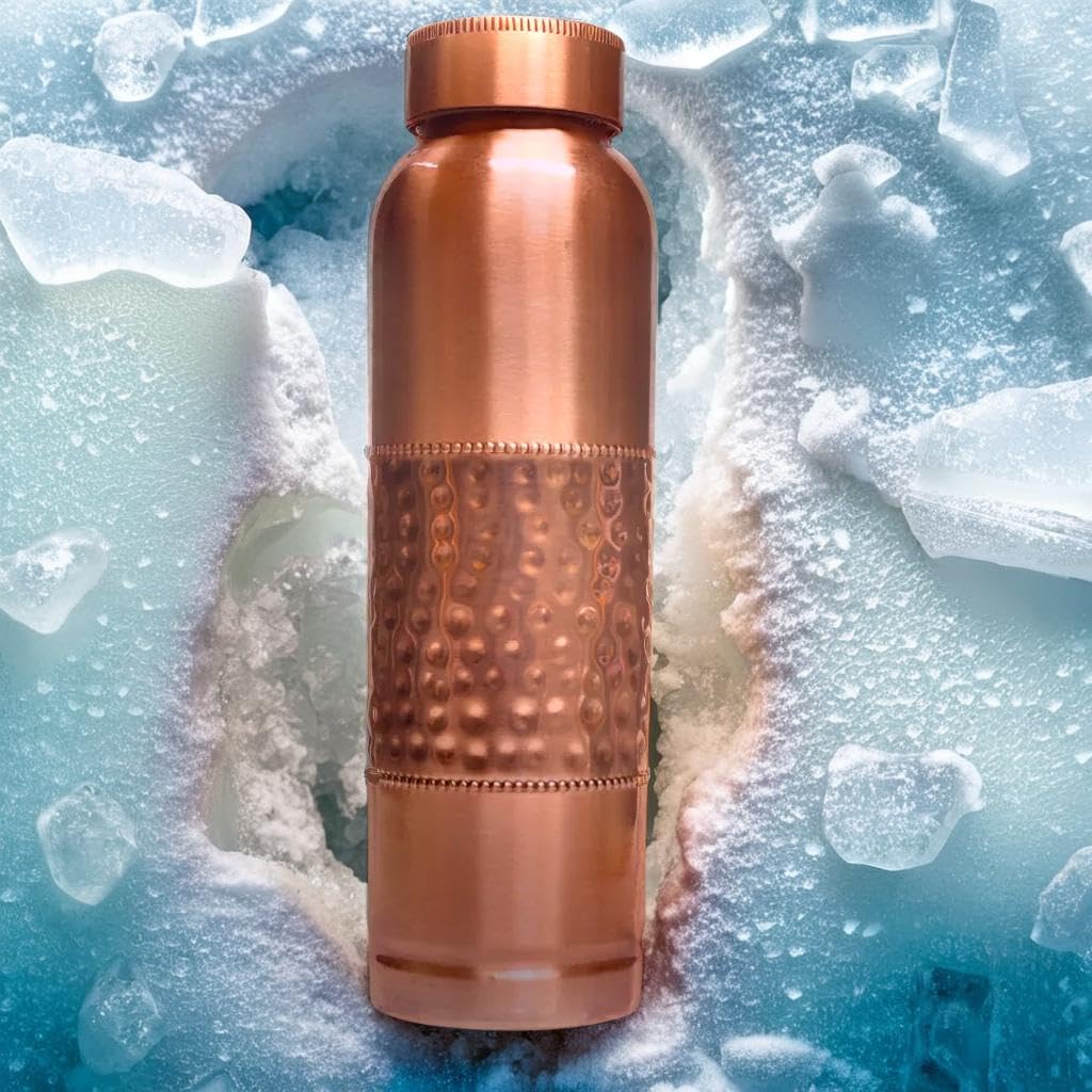 Copper Bottle SYTH - Botella De Agua De Cobre 100 % Puro Con Bolsa De Lona Botella De Cobre Puro Para Agua