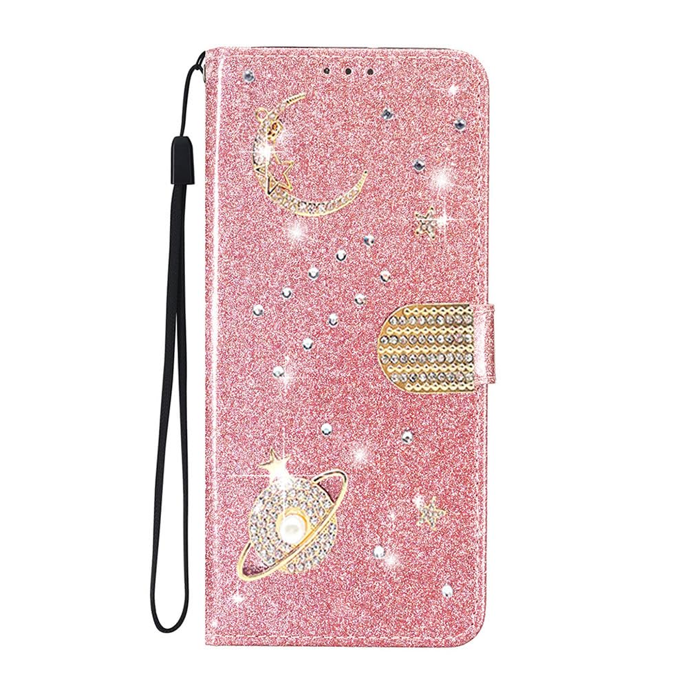 Ulfhone Note 16 Pro Hülle – Flip Case Mit 3D Glitzer, Ledertasche, Magnetverschluss, Standfunktion