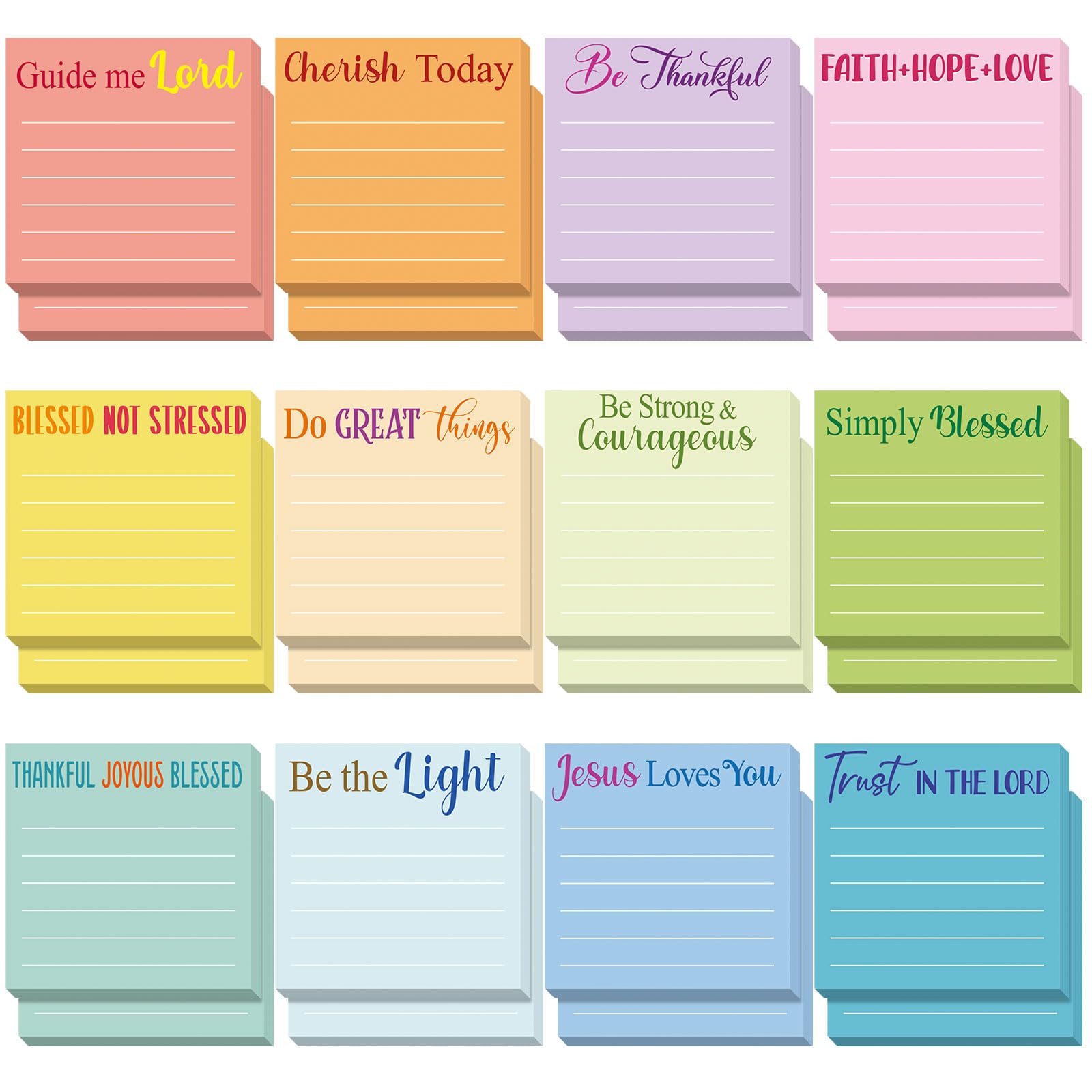 Yinder 24 Pcs Inspirational Sticky Notes Thank You Gift Motivational Sticky Note Pad Employee Appreciation Week Gift Bulk for Coworker Teacher Nurse