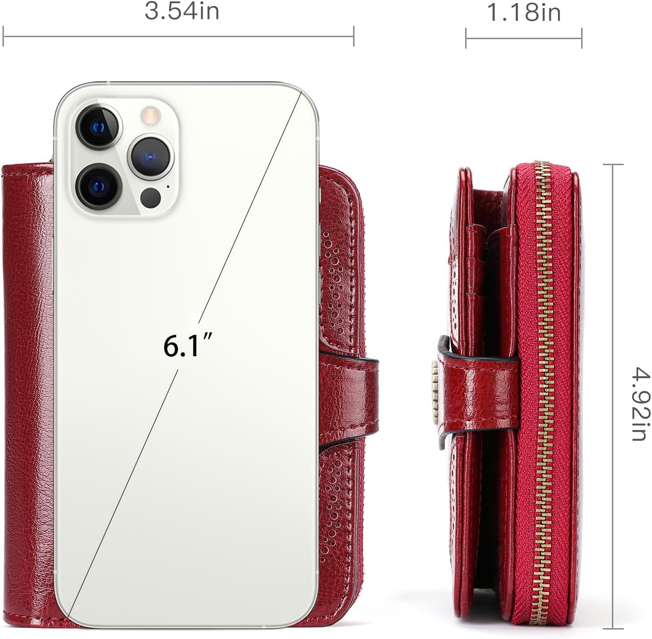 SENDEFN Small Womens Wallet Leather RFID Blocking with Multiple Card Slots and Zipper Coin Pocket - Image 4