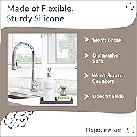 Vista 4 de Bandeja de encimera y tocador, pequeña bandeja de silicona de 7.7 pulgadas para botellas dispensadoras de jabón, bandejas de baño, bandejas de jabón