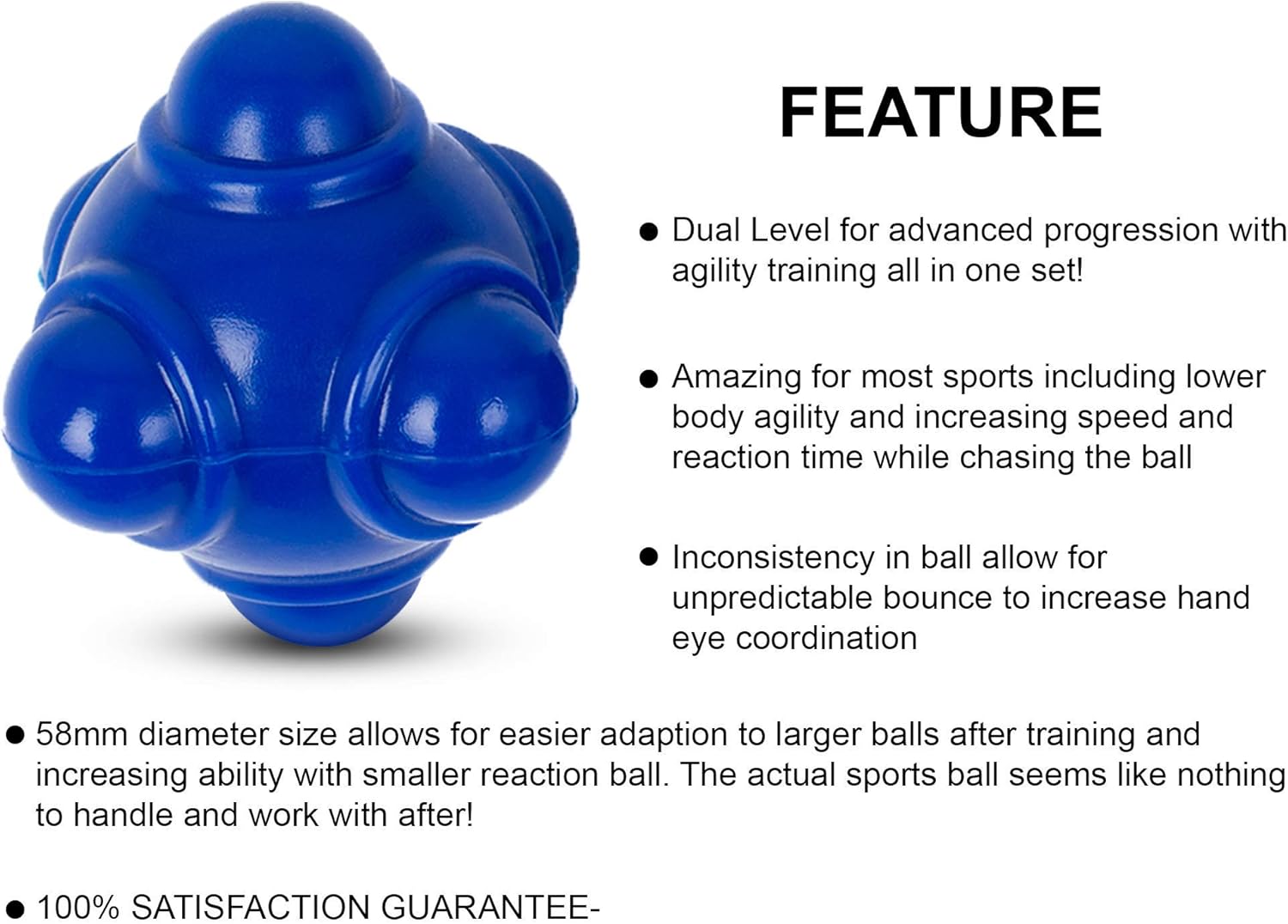 Zakski Dual Level Reaction Ball Training Set (Blue) : Sports & Outdoors