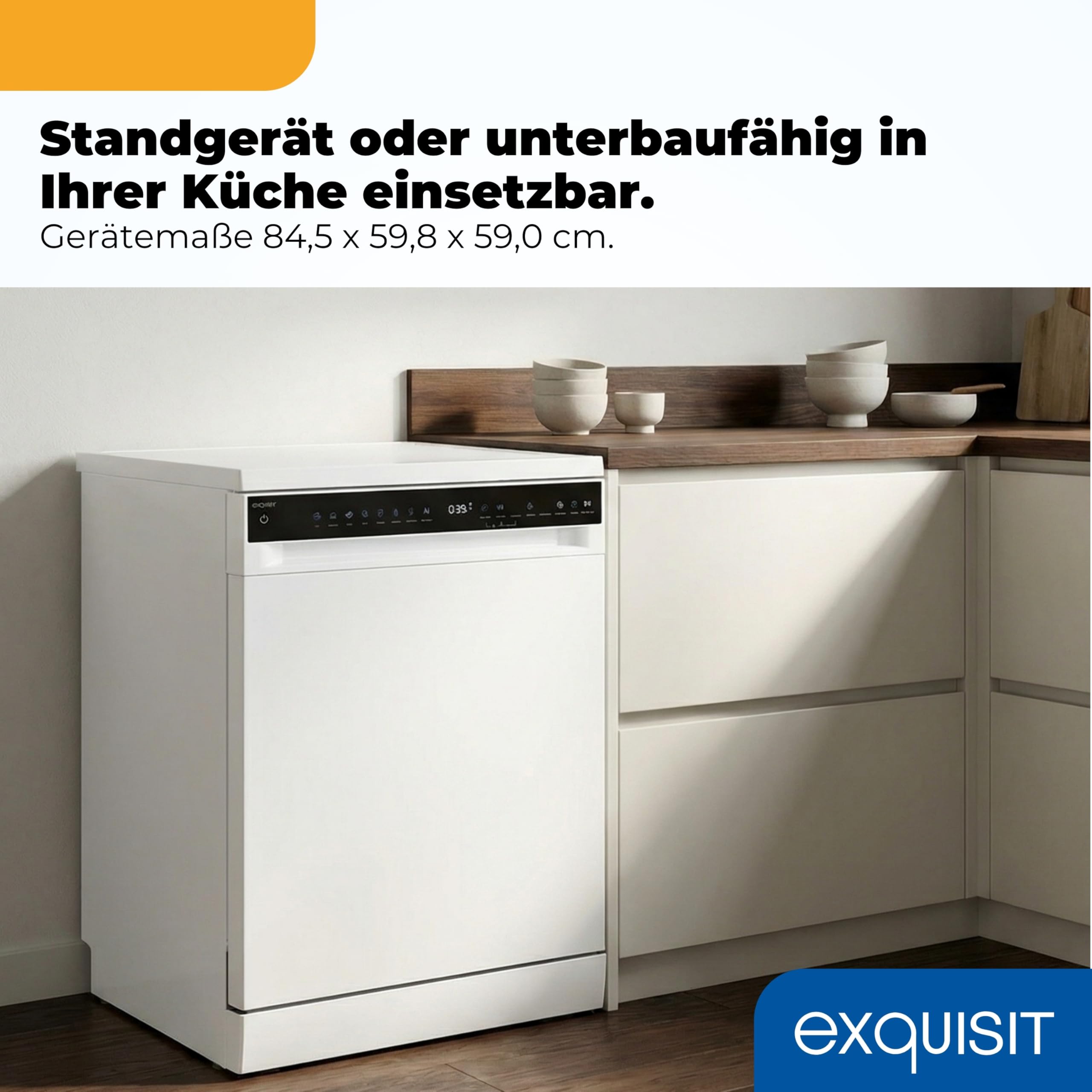 Exquisit GSP9616-450B Geschirrspüler - 60cm Spülmaschine - 16 Gedecke